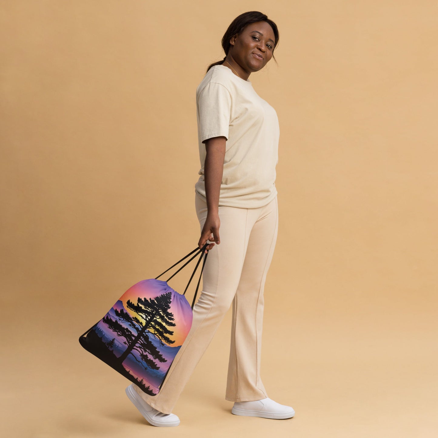 Sunset Tree Drawstring Bag - Drawstring Bag - Discovery Co.