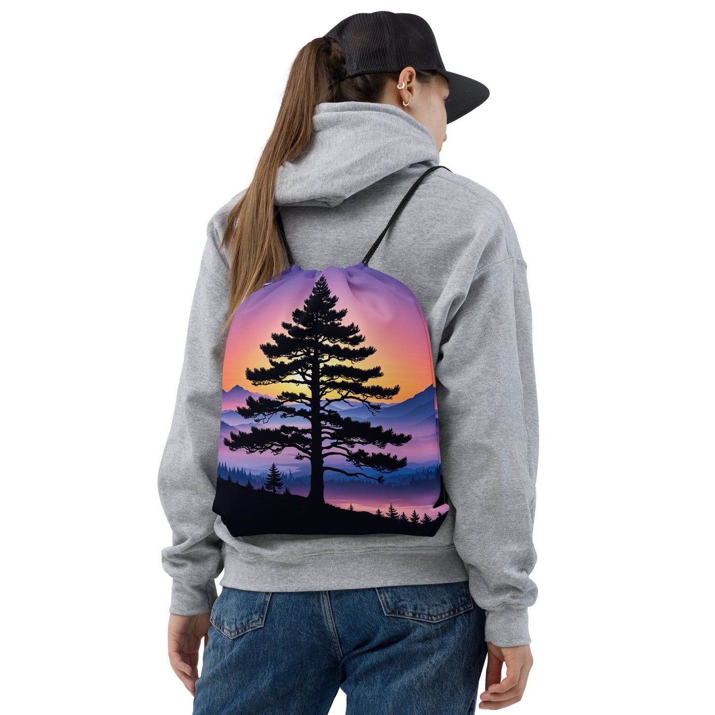 Sunset Tree Drawstring Bag - Drawstring Bag - Discovery Co.