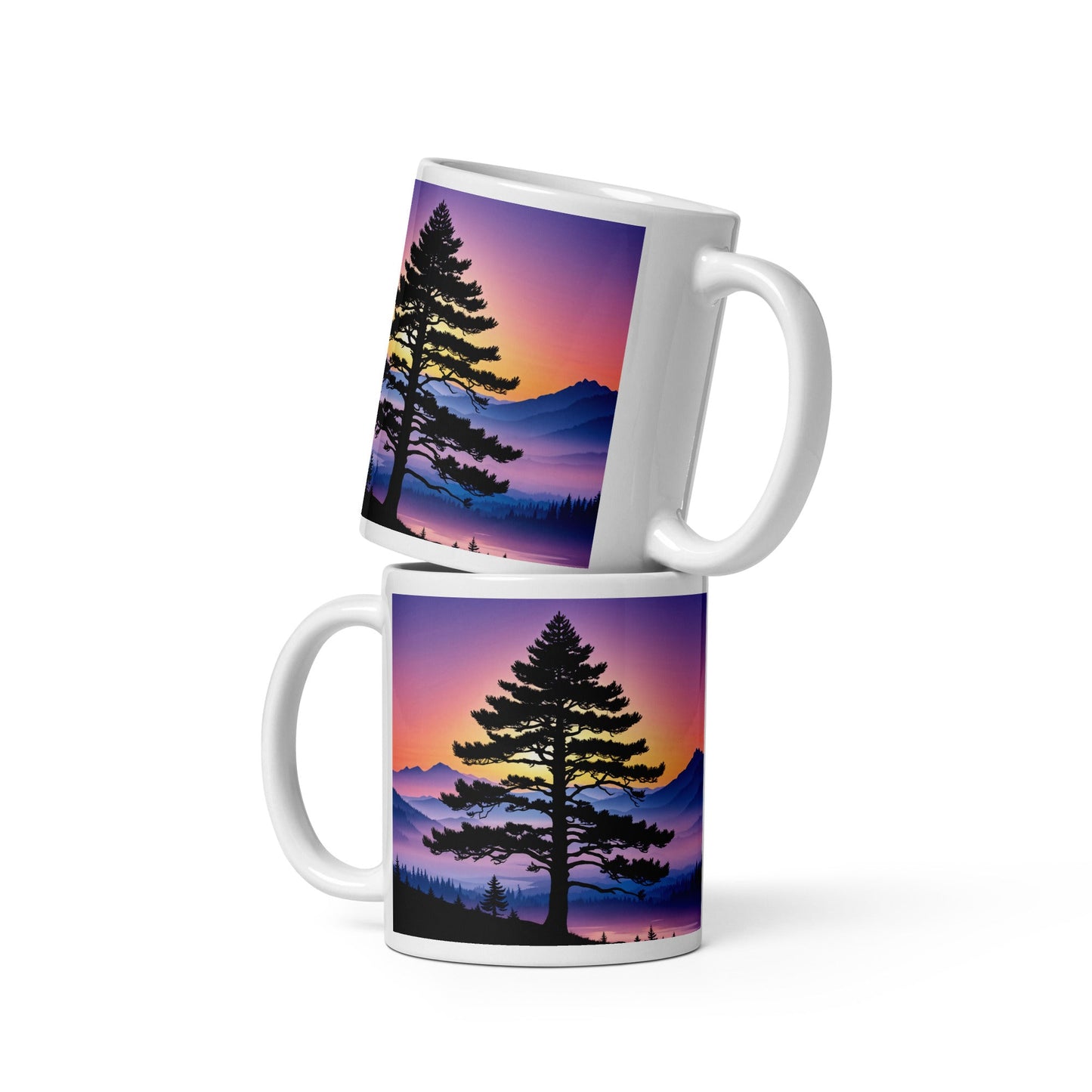 Sunset Tree White Glossy Mug (11 oz, 15 oz, 20 oz) - Mugs - Discovery Co.