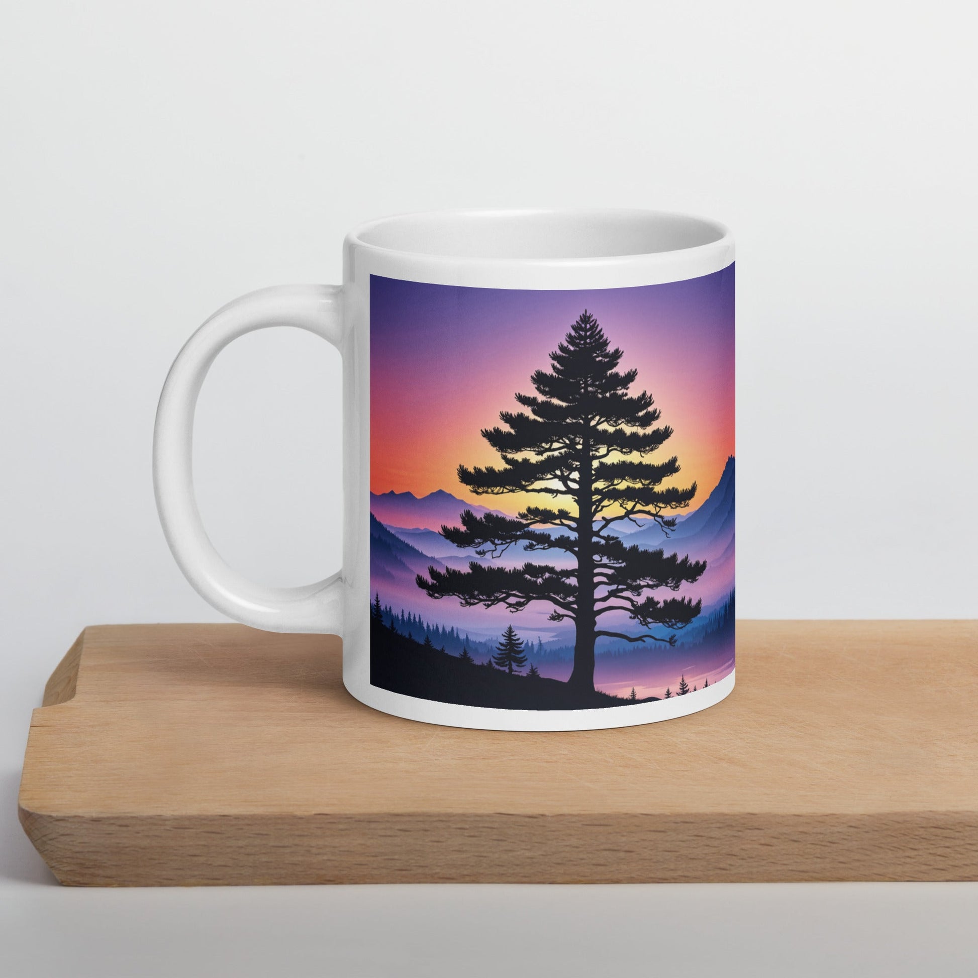 Sunset Tree White Glossy Mug (11 oz, 15 oz, 20 oz) - Mugs - Discovery Co.