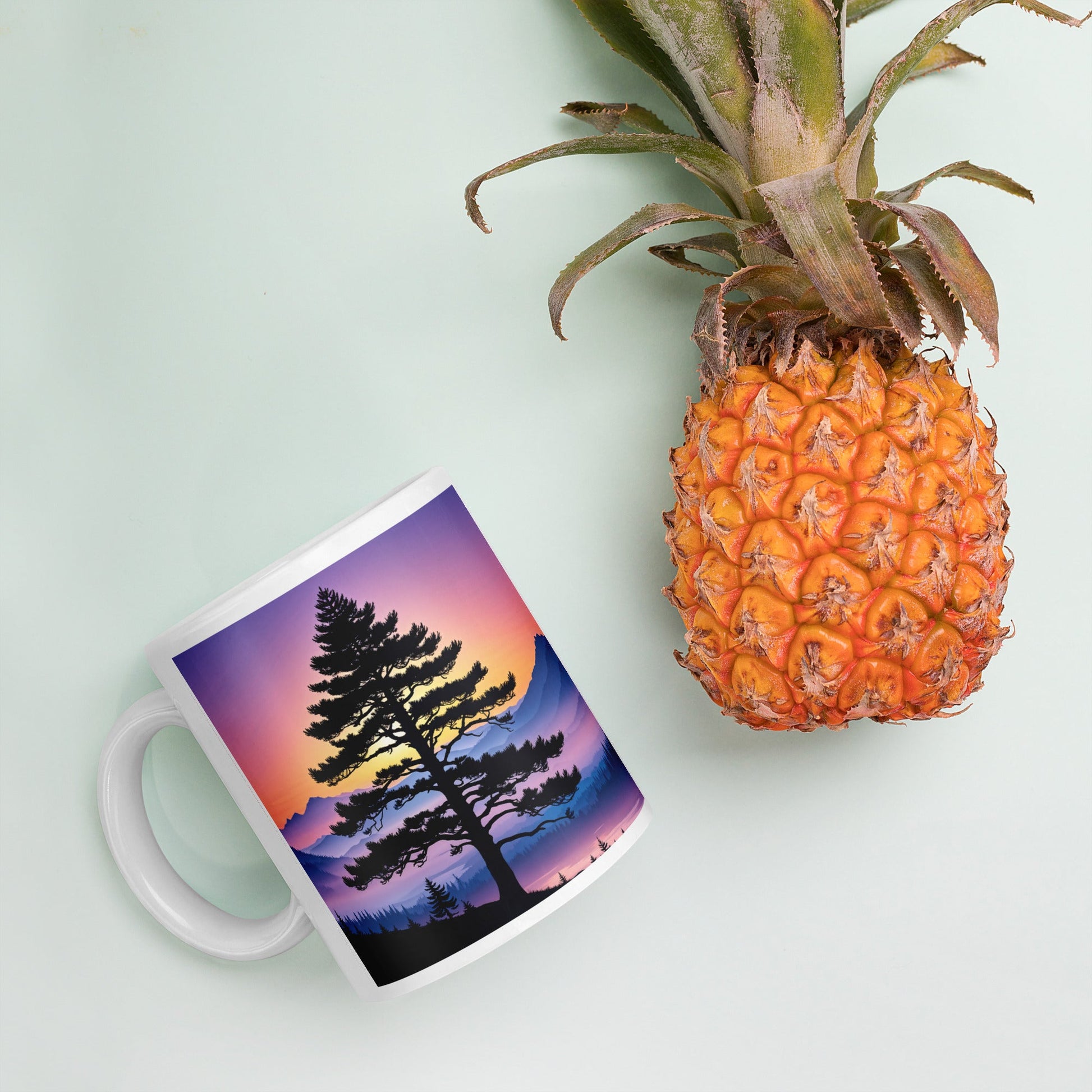 Sunset Tree White Glossy Mug (11 oz, 15 oz, 20 oz) - Mugs - Discovery Co.