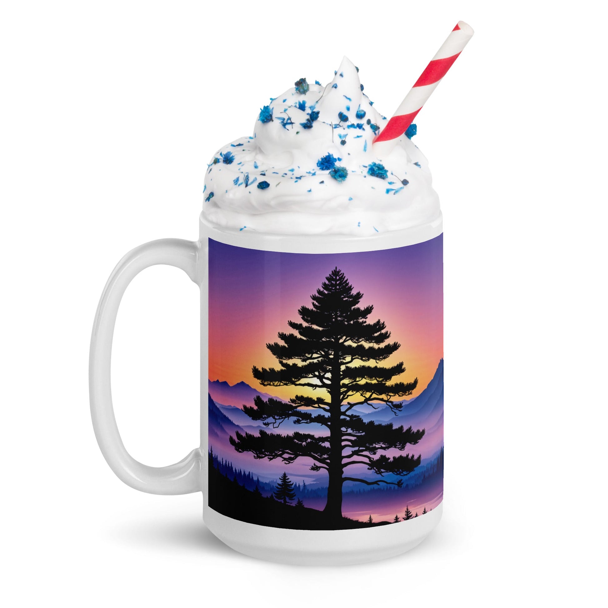 Sunset Tree White Glossy Mug (11 oz, 15 oz, 20 oz) - Mugs - Discovery Co.