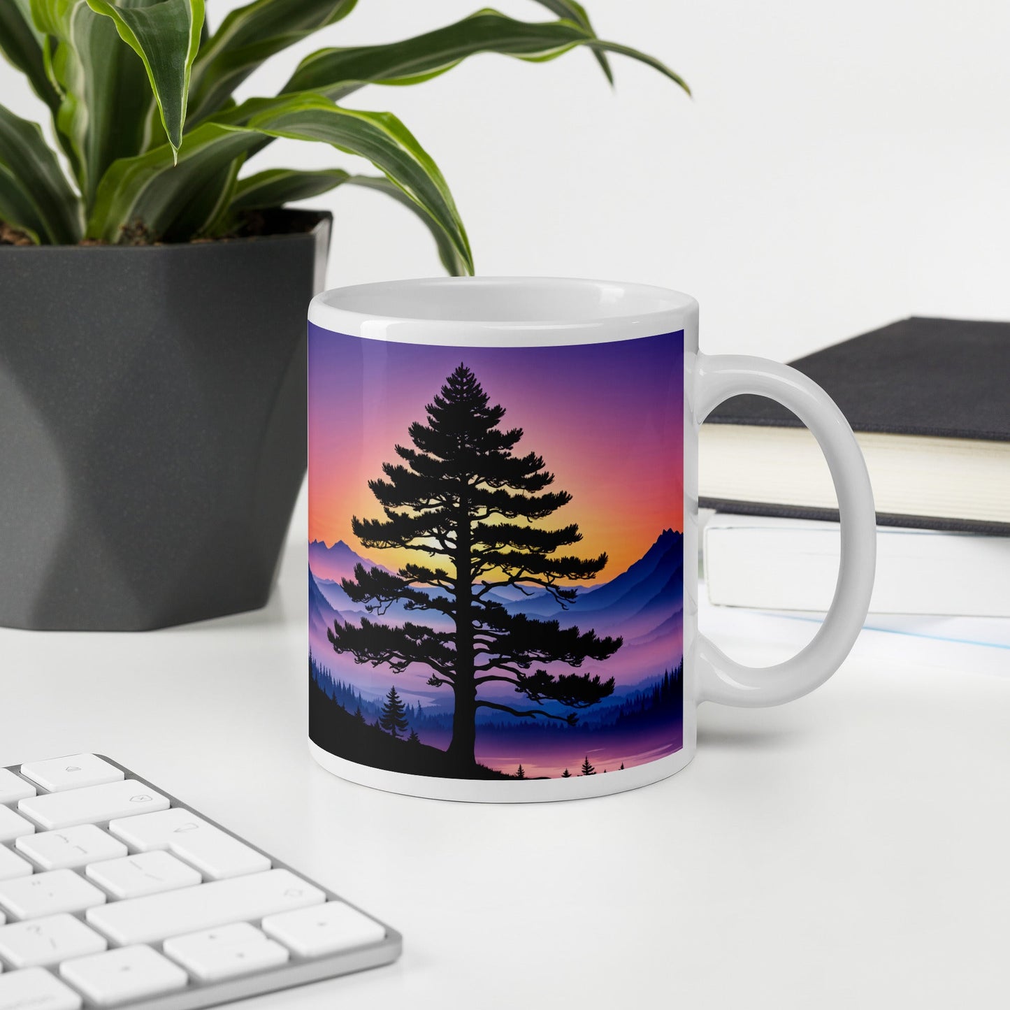 Sunset Tree White Glossy Mug (11 oz, 15 oz, 20 oz) - Mugs - Discovery Co.