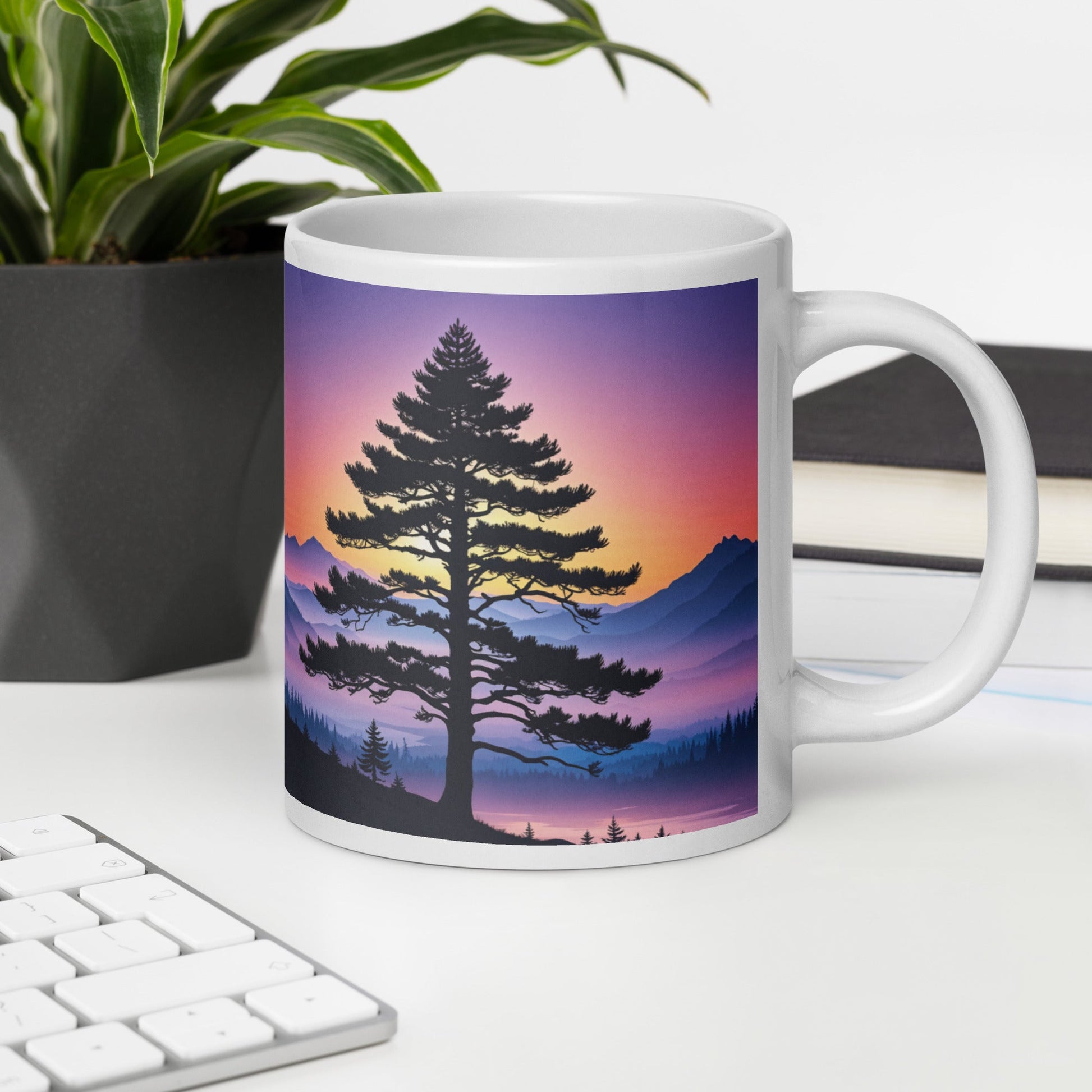 Sunset Tree White Glossy Mug (11 oz, 15 oz, 20 oz) - Mugs - Discovery Co.