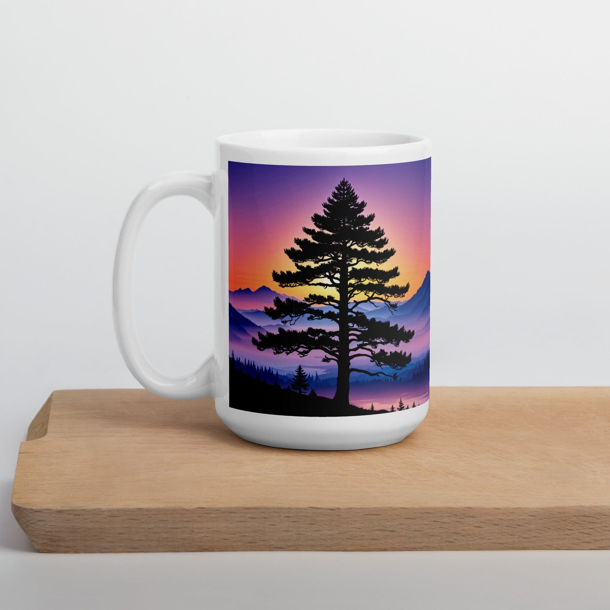 Sunset Tree White Glossy Mug (11 oz, 15 oz, 20 oz) - Mugs - Discovery Co.