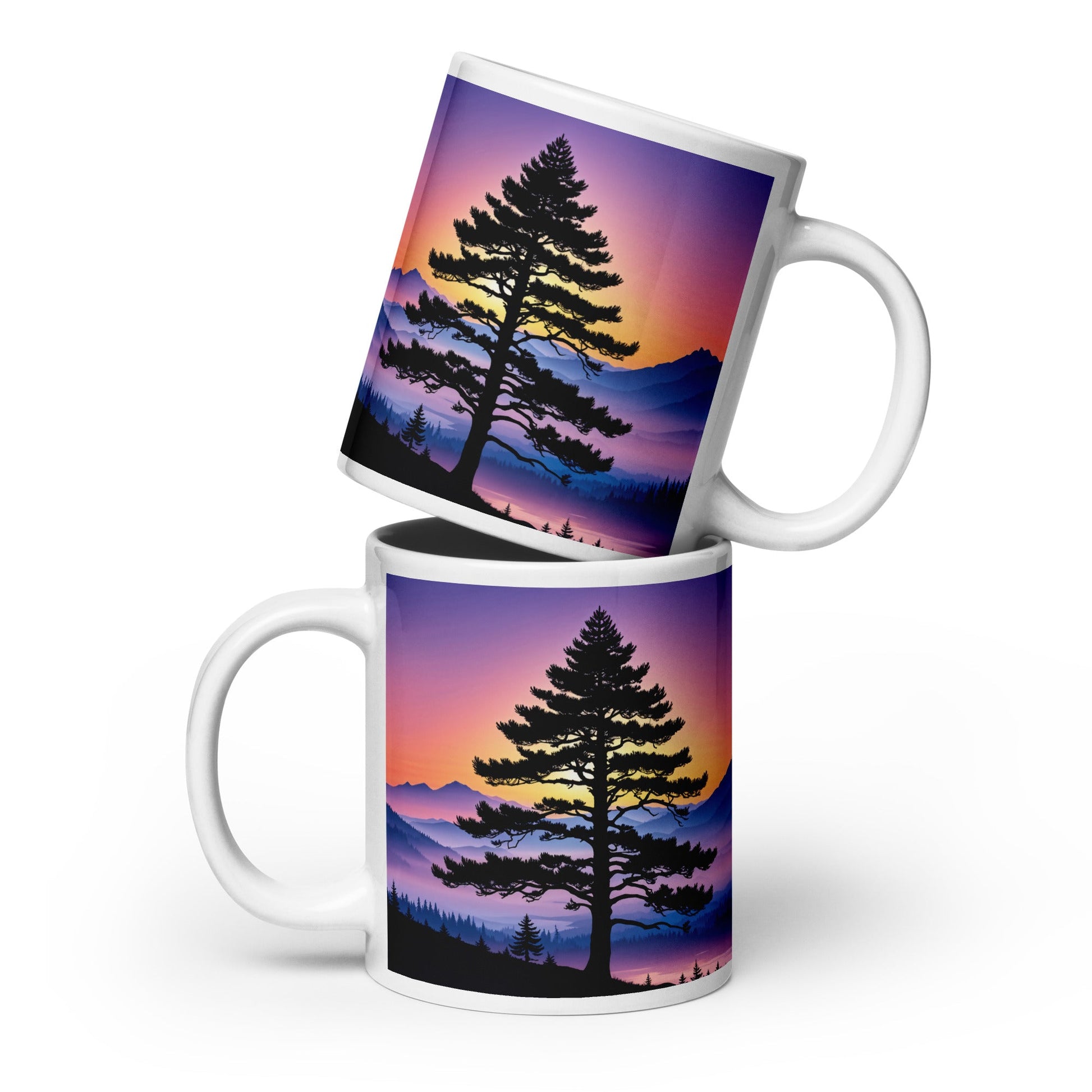 Sunset Tree White Glossy Mug (11 oz, 15 oz, 20 oz) - Mugs - Discovery Co.