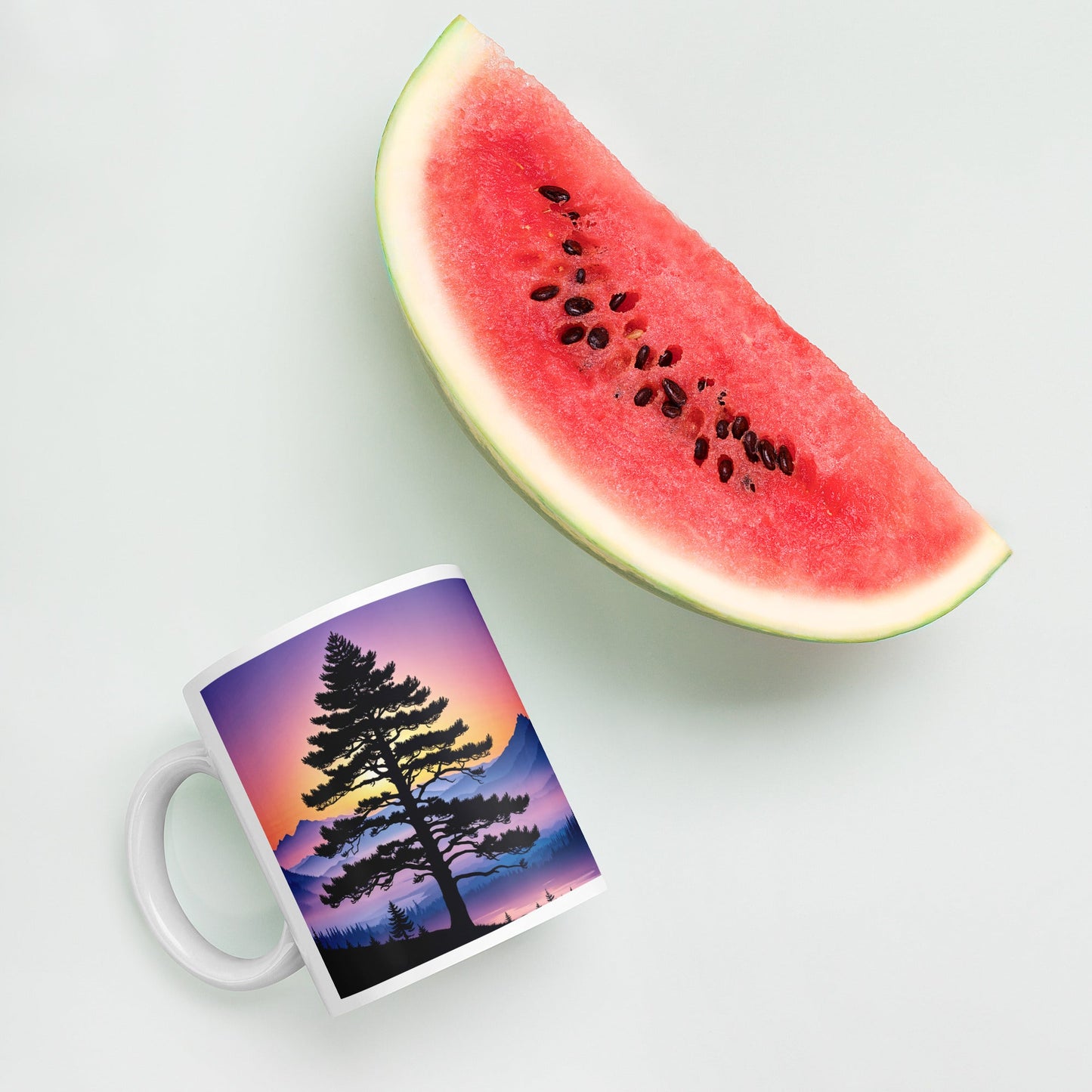 Sunset Tree White Glossy Mug (11 oz, 15 oz, 20 oz) - Mugs - Discovery Co.