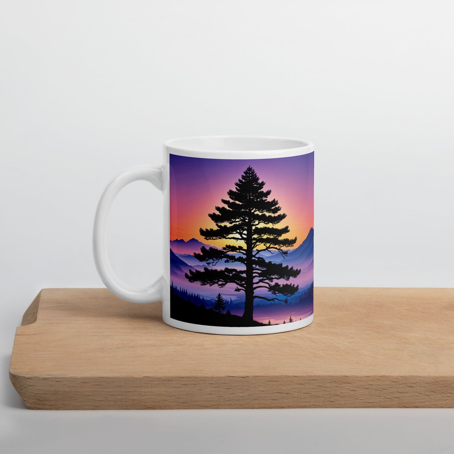 Sunset Tree White Glossy Mug (11 oz, 15 oz, 20 oz) - Mugs - Discovery Co.