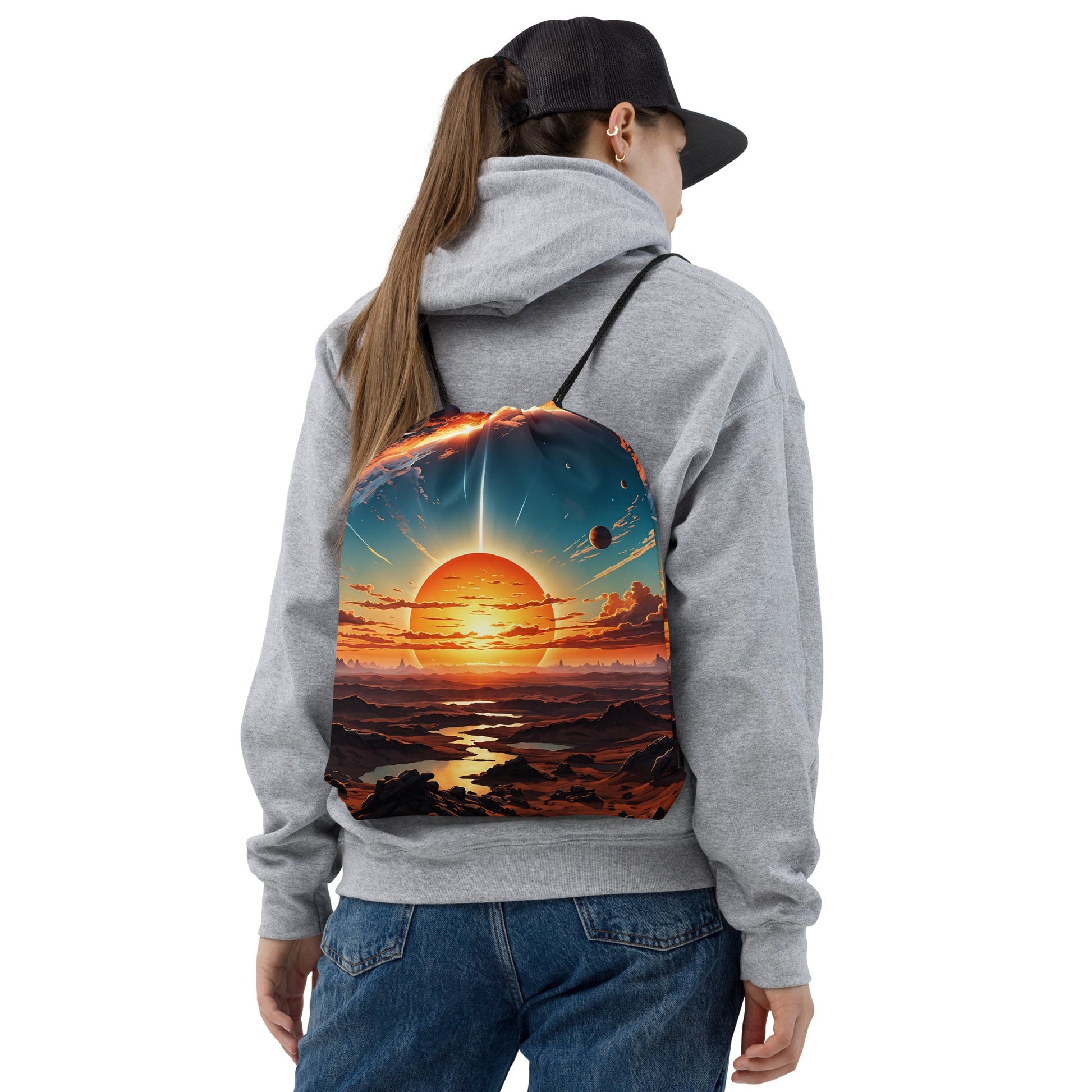 Surreal Sunset III Drawstring Bag - Drawstring Bag - Discovery Co.