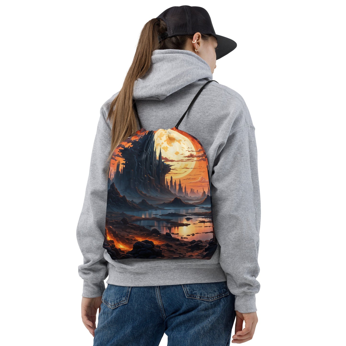 Surreal Sunset IV Drawstring Bag - Drawstring Bag - Discovery Co.