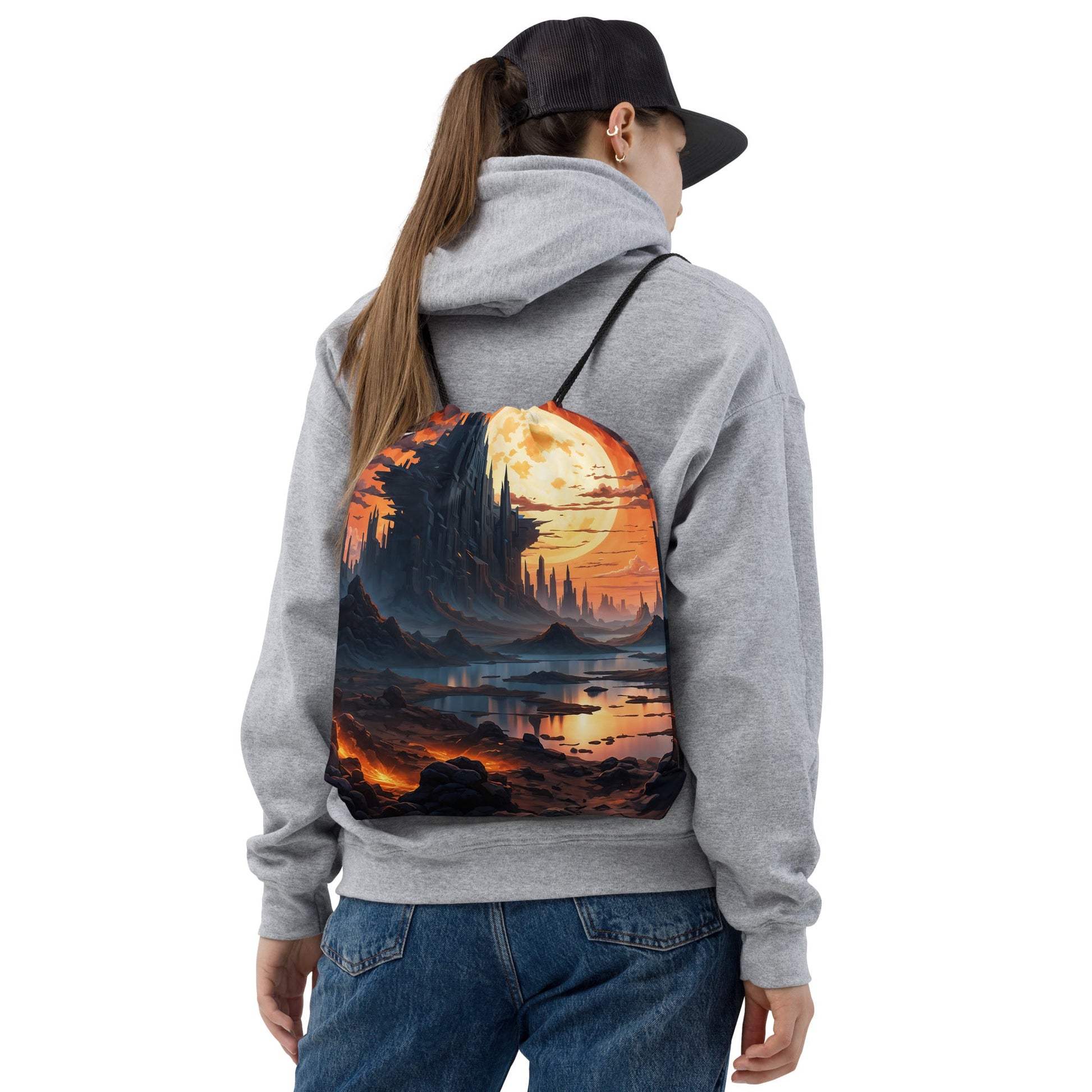 Surreal Sunset IV Drawstring Bag - Drawstring Bag - Discovery Co.