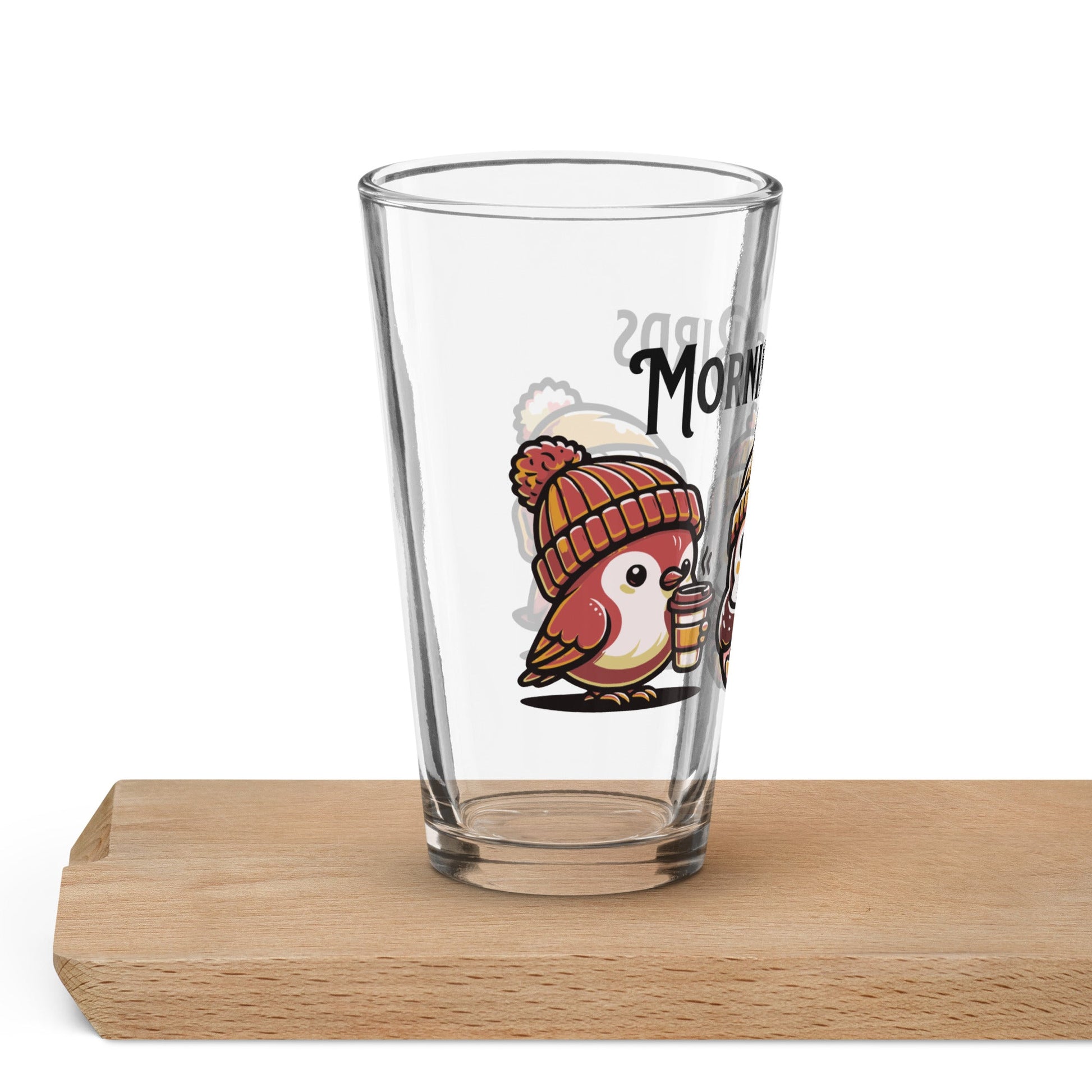 Tan Morning Birds Pint Glass - Beer Glass - Discovery Co.