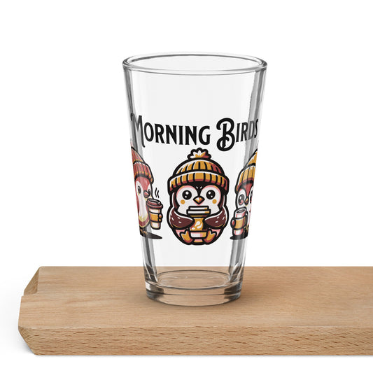 Tan Morning Birds Pint Glass - Beer Glass - Discovery Co.