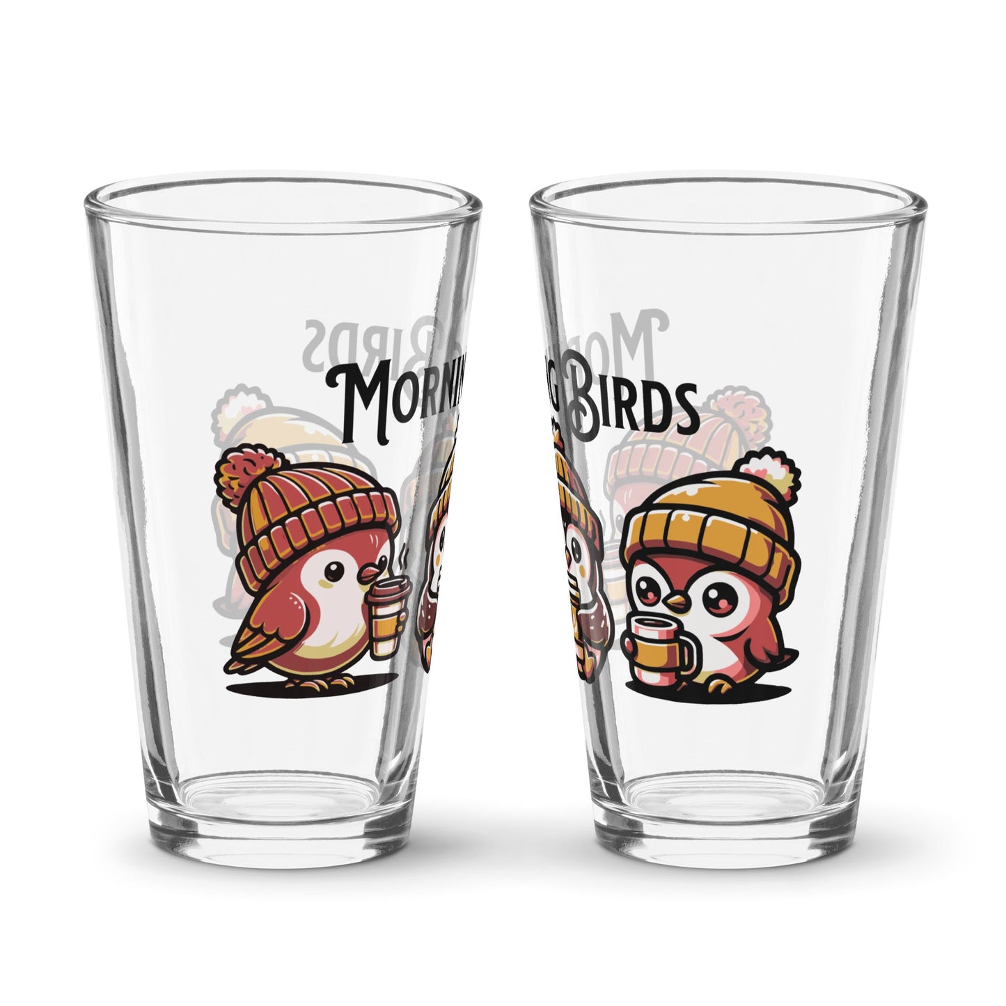 Tan Morning Birds Pint Glass - Beer Glass - Discovery Co.