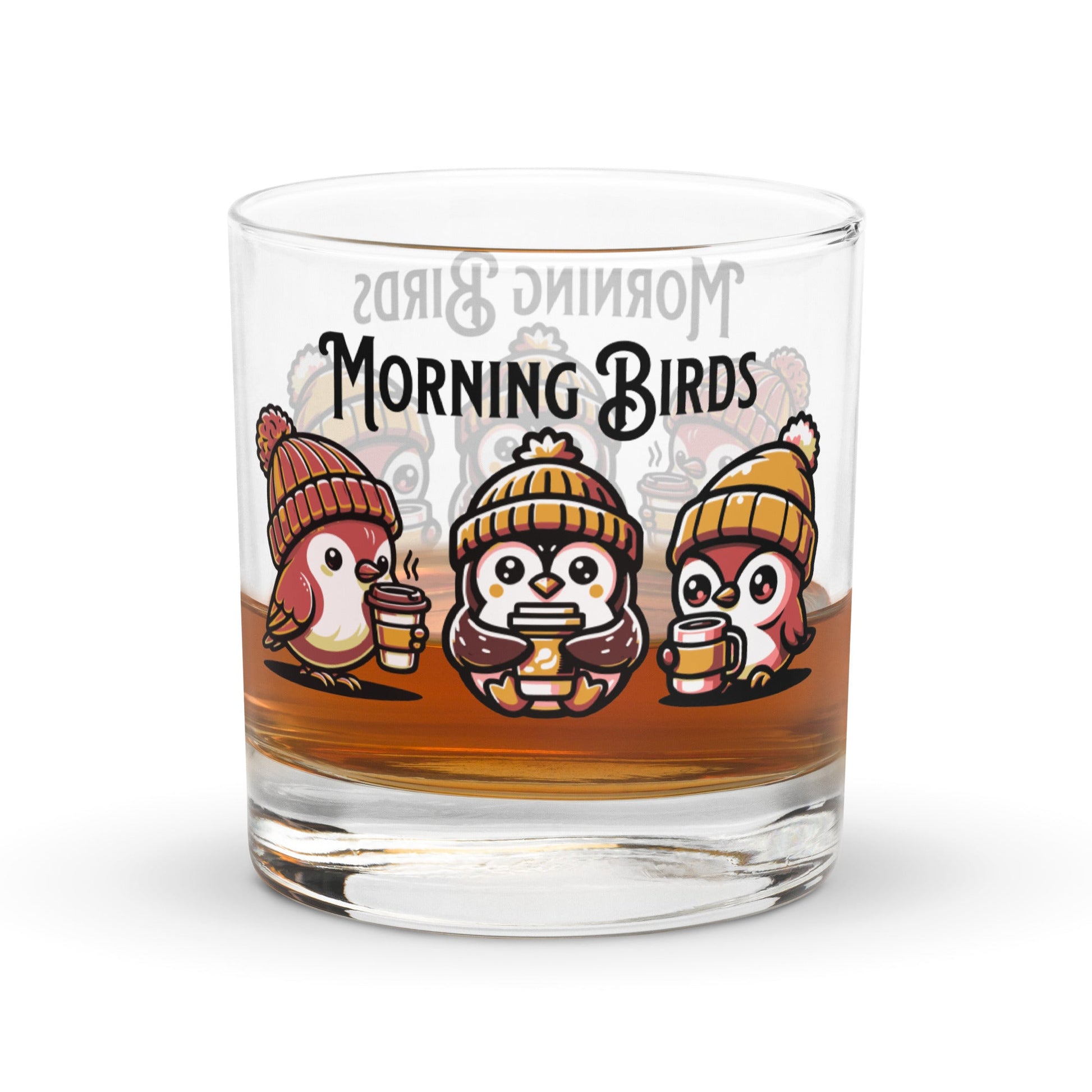 Tan Morning Birds Rocks Glass - Rocks Glass - Discovery Co.