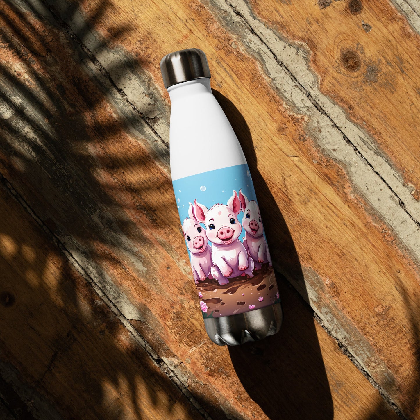 Three Little Pigs Stainless Steel Water Bottle - Stainless Steel Water Bottle - Discovery Co.