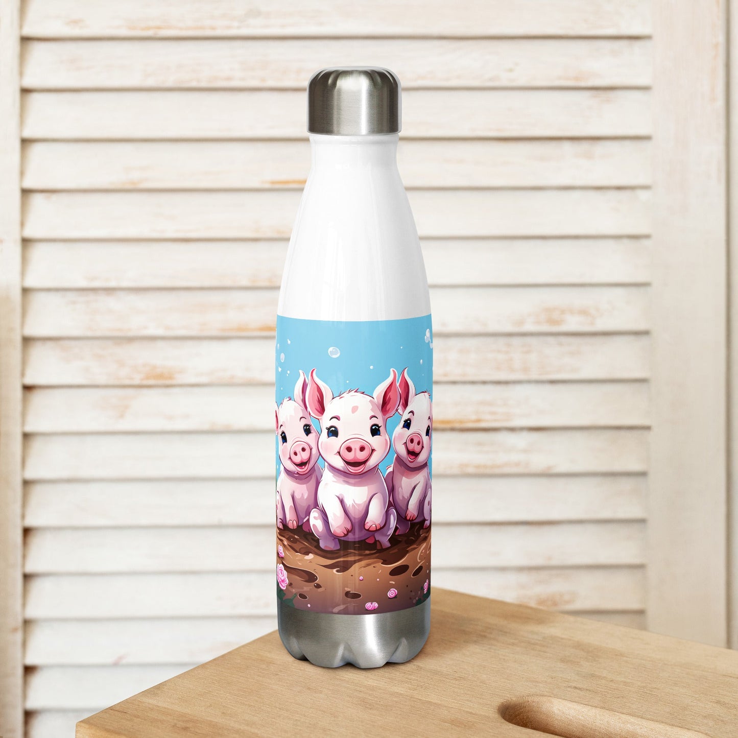 Three Little Pigs Stainless Steel Water Bottle - Stainless Steel Water Bottle - Discovery Co.