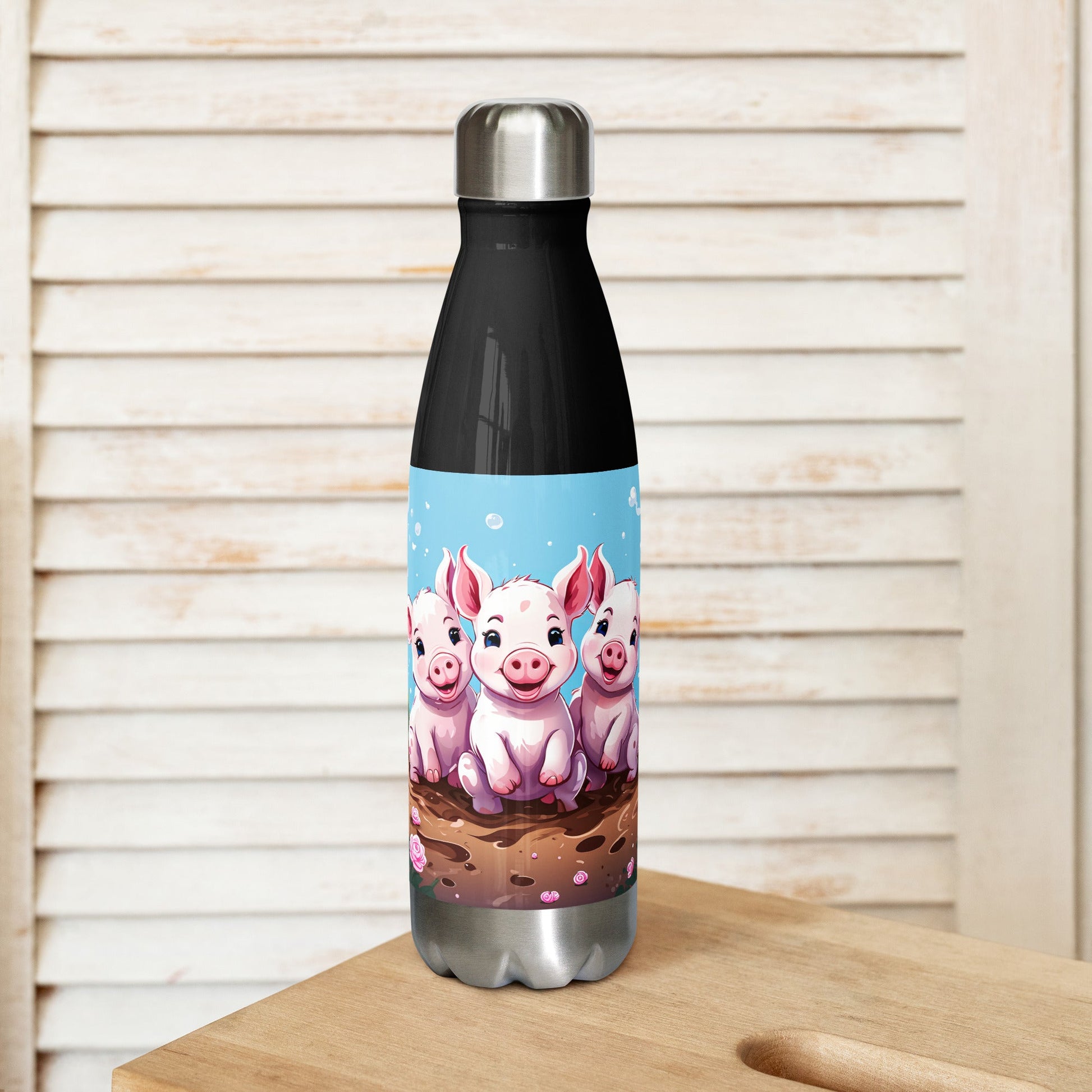 Three Little Pigs Stainless Steel Water Bottle - Stainless Steel Water Bottle - Discovery Co.