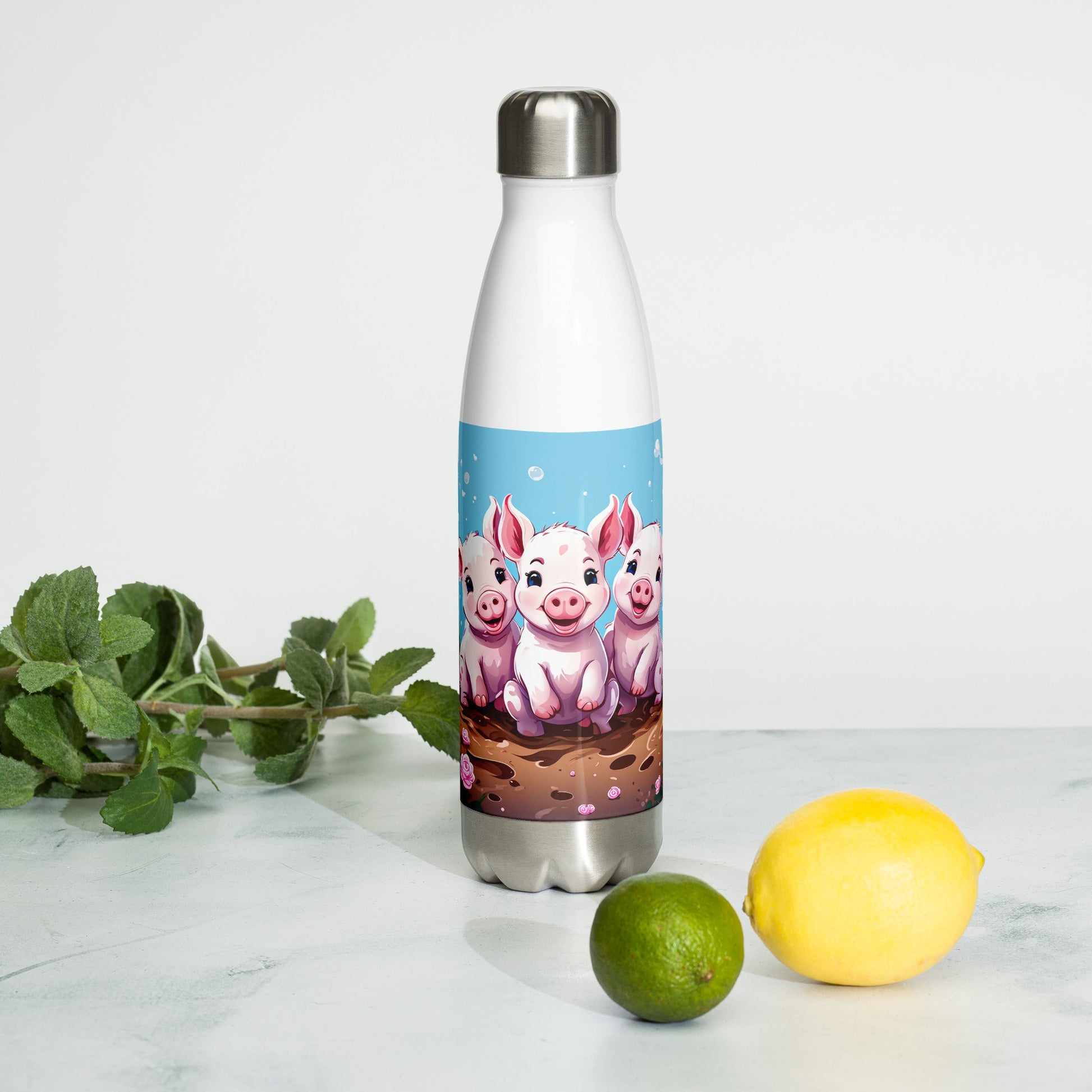 Three Little Pigs Stainless Steel Water Bottle - Stainless Steel Water Bottle - Discovery Co.