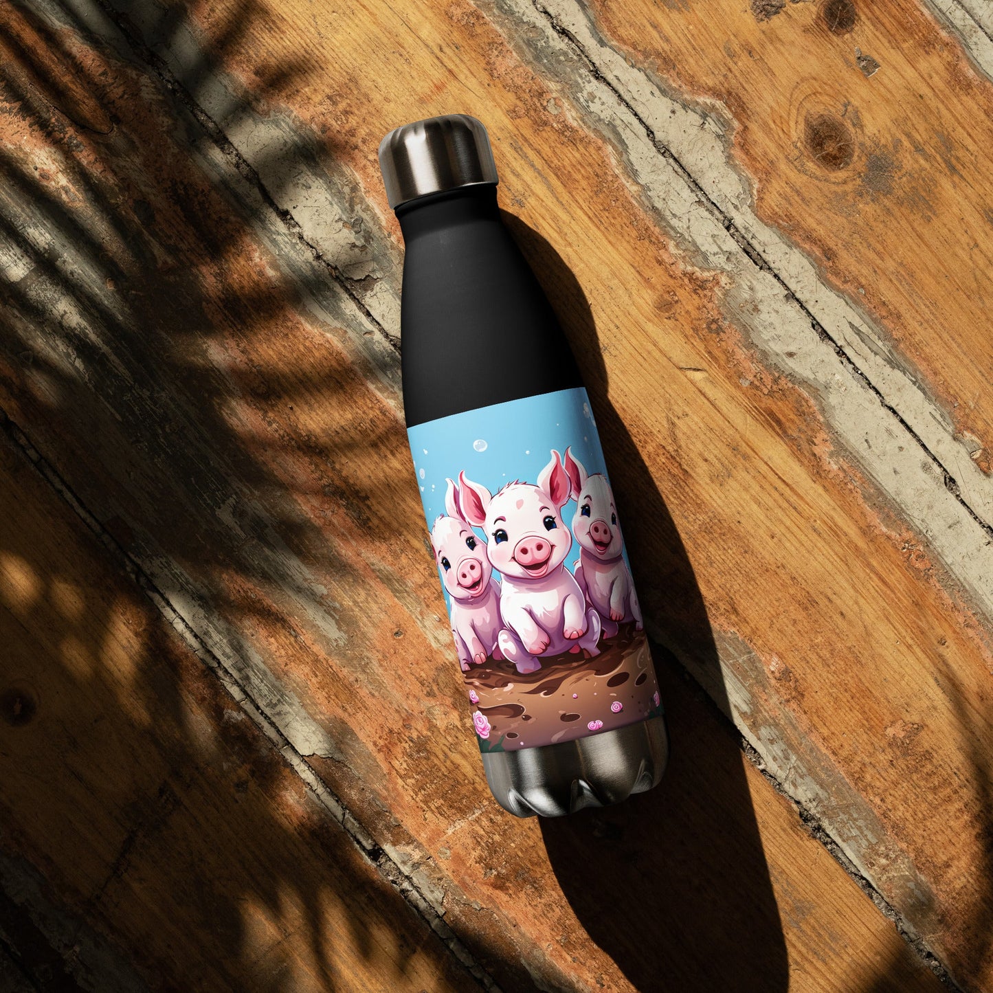 Three Little Pigs Stainless Steel Water Bottle - Stainless Steel Water Bottle - Discovery Co.