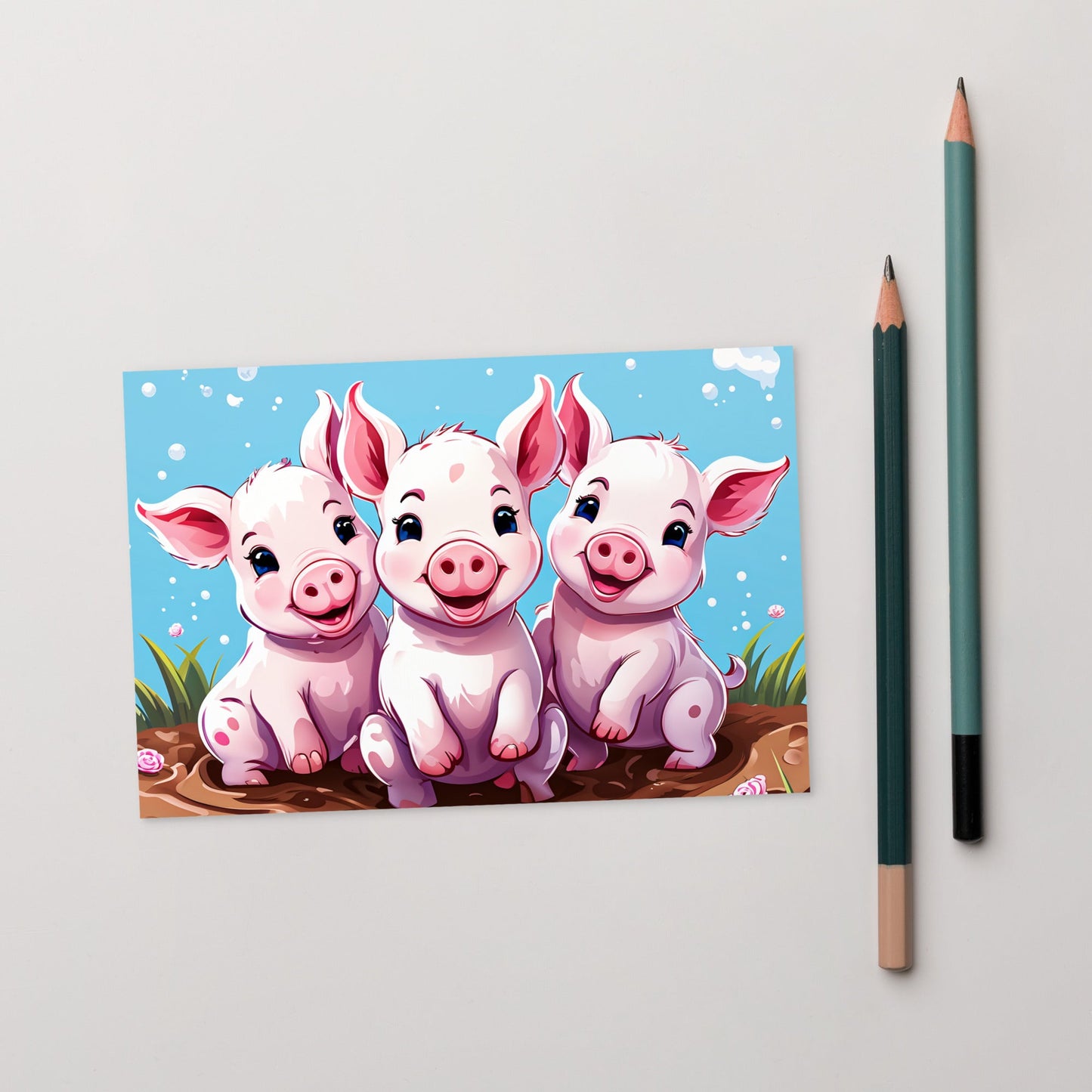 Three Little Pigs Standard Postcard - Laptop Cases - Discovery Co.