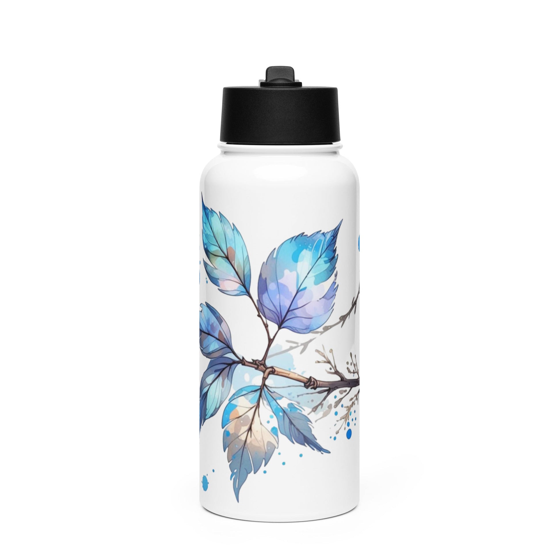 Tree Branch Watercolor Art Stainless Steel Water Bottle With Straw Lid - Stainless Steel Water Bottle With Straw Lid - Discovery Co.