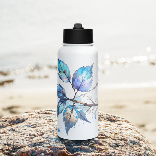 Tree Branch Watercolor Art Stainless Steel Water Bottle With Straw Lid - Stainless Steel Water Bottle With Straw Lid - Discovery Co.