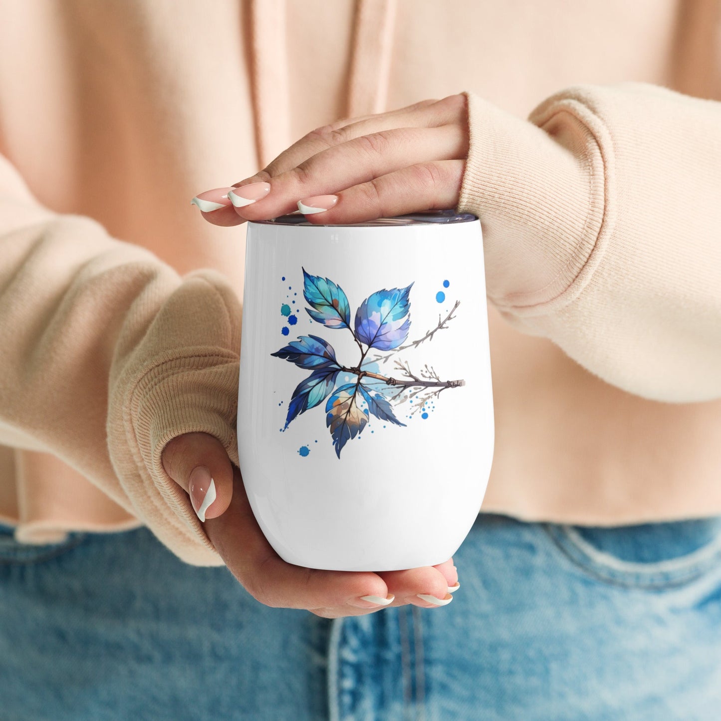 Tree Branch Watercolor Art Stainless Steel Wine Tumbler - Steel Tumbler - Discovery Co.