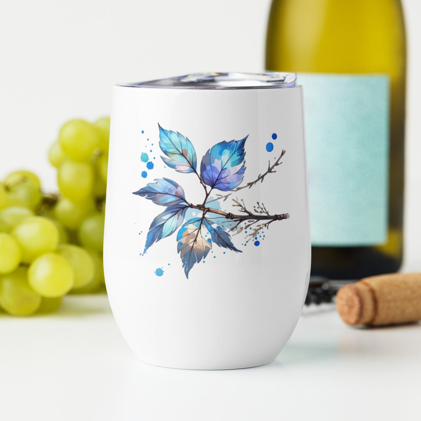 Tree Branch Watercolor Art Stainless Steel Wine Tumbler - Steel Tumbler - Discovery Co.