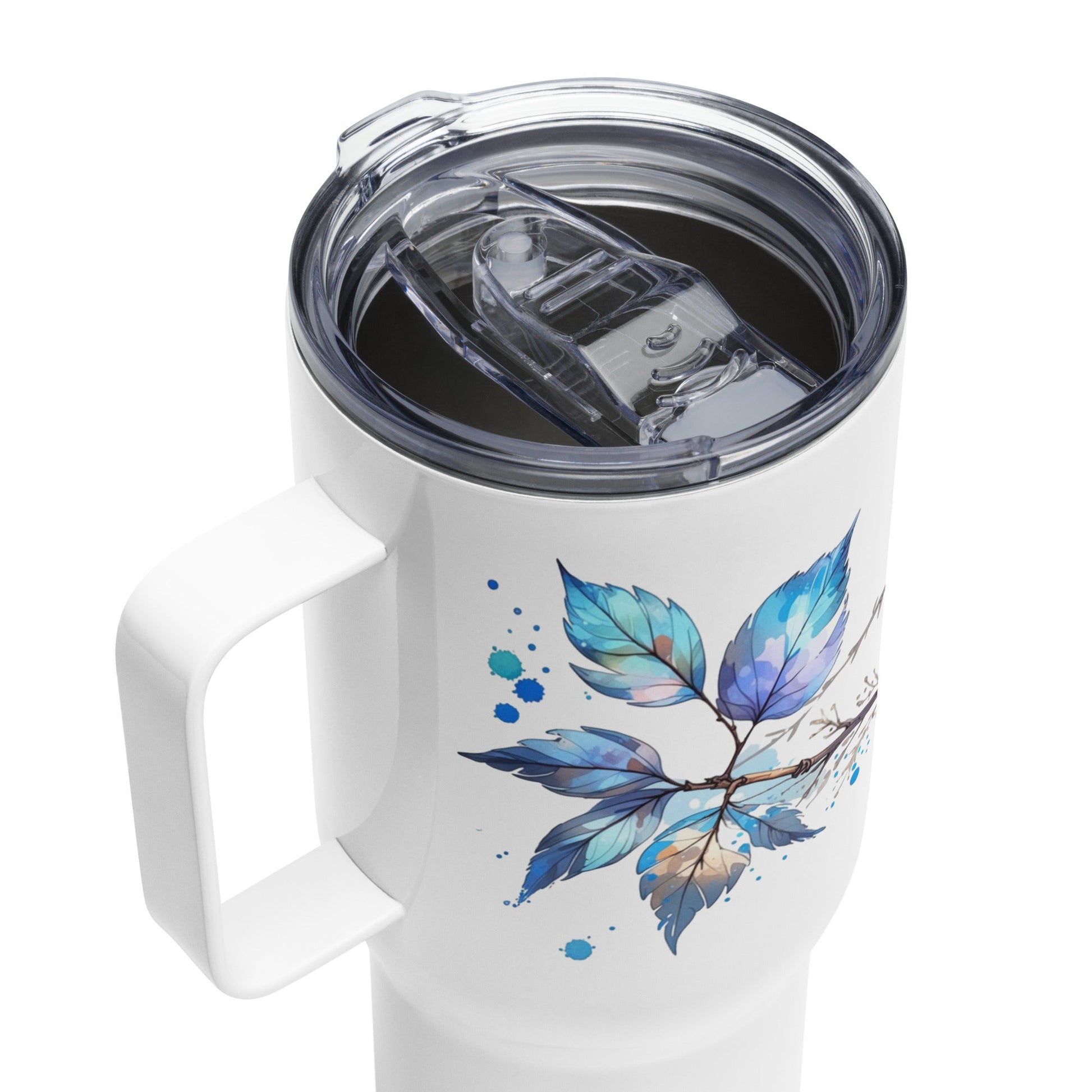 Tree Branch Watercolor Art Travel Mug With Handle (25 oz and 40 oz) - Travel Mug - Discovery Co.