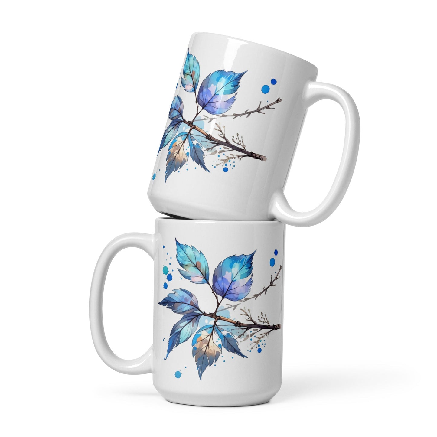 Tree Branch Watercolor Art White Glossy Mug (11 oz, 15 oz, 20 oz) - Mugs - Discovery Co.