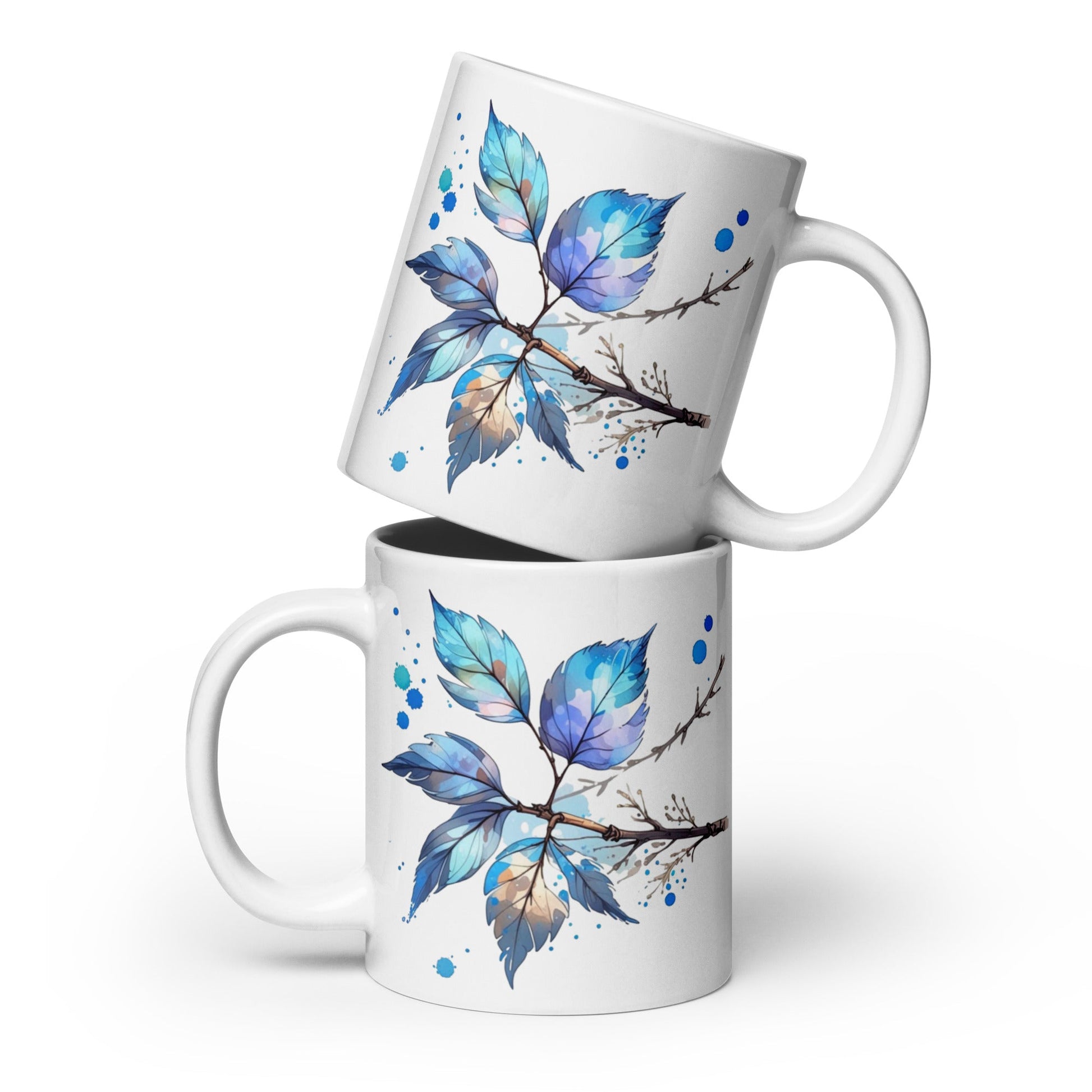 Tree Branch Watercolor Art White Glossy Mug (11 oz, 15 oz, 20 oz) - Mugs - Discovery Co.