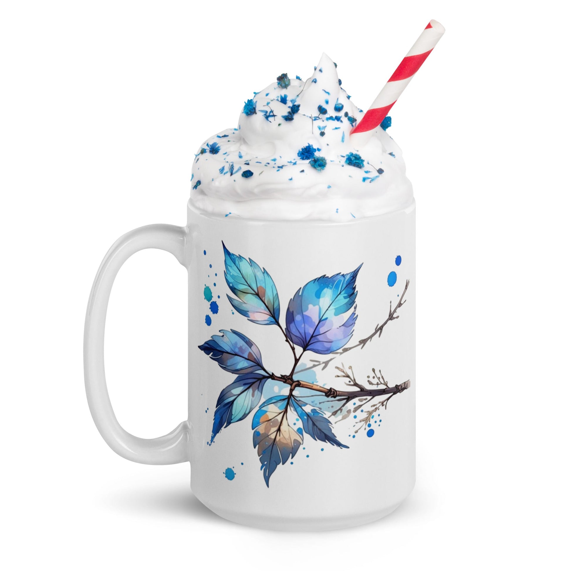 Tree Branch Watercolor Art White Glossy Mug (11 oz, 15 oz, 20 oz) - Mugs - Discovery Co.