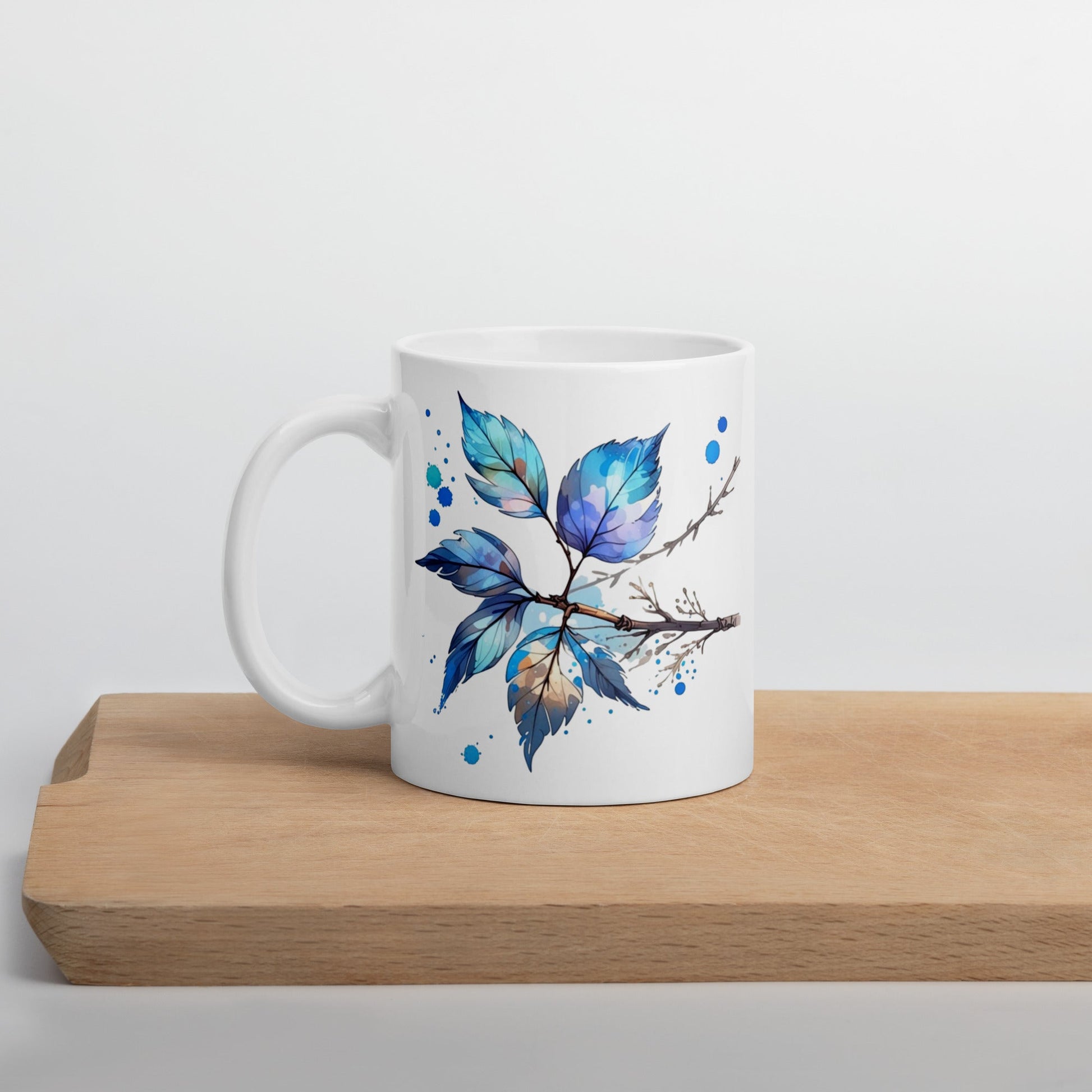 Tree Branch Watercolor Art White Glossy Mug (11 oz, 15 oz, 20 oz) - Mugs - Discovery Co.