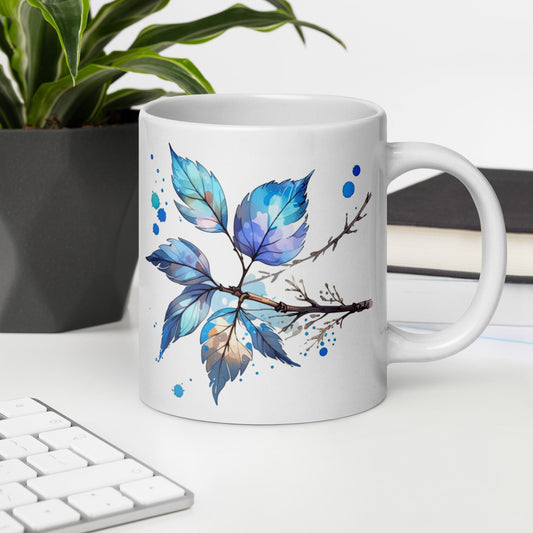Tree Branch Watercolor Art White Glossy Mug (11 oz, 15 oz, 20 oz) - Mugs - Discovery Co.