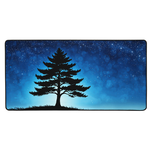 Tree In Night Sky Desk Mat - Mouse Pads - Discovery Co.