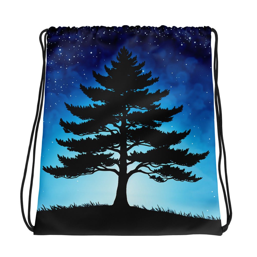 Tree In Night Sky Drawstring Bag - Drawstring Bag - Discovery Co.