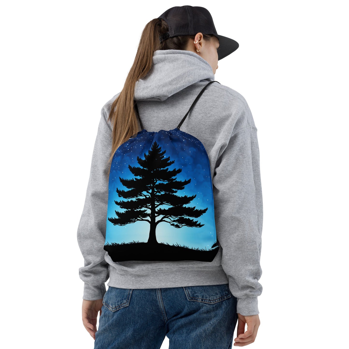 Tree In Night Sky Drawstring Bag - Drawstring Bag - Discovery Co.