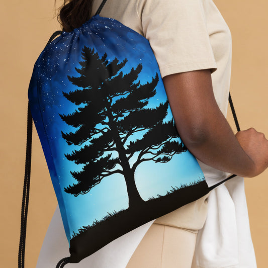 Tree In Night Sky Drawstring Bag - Drawstring Bag - Discovery Co.