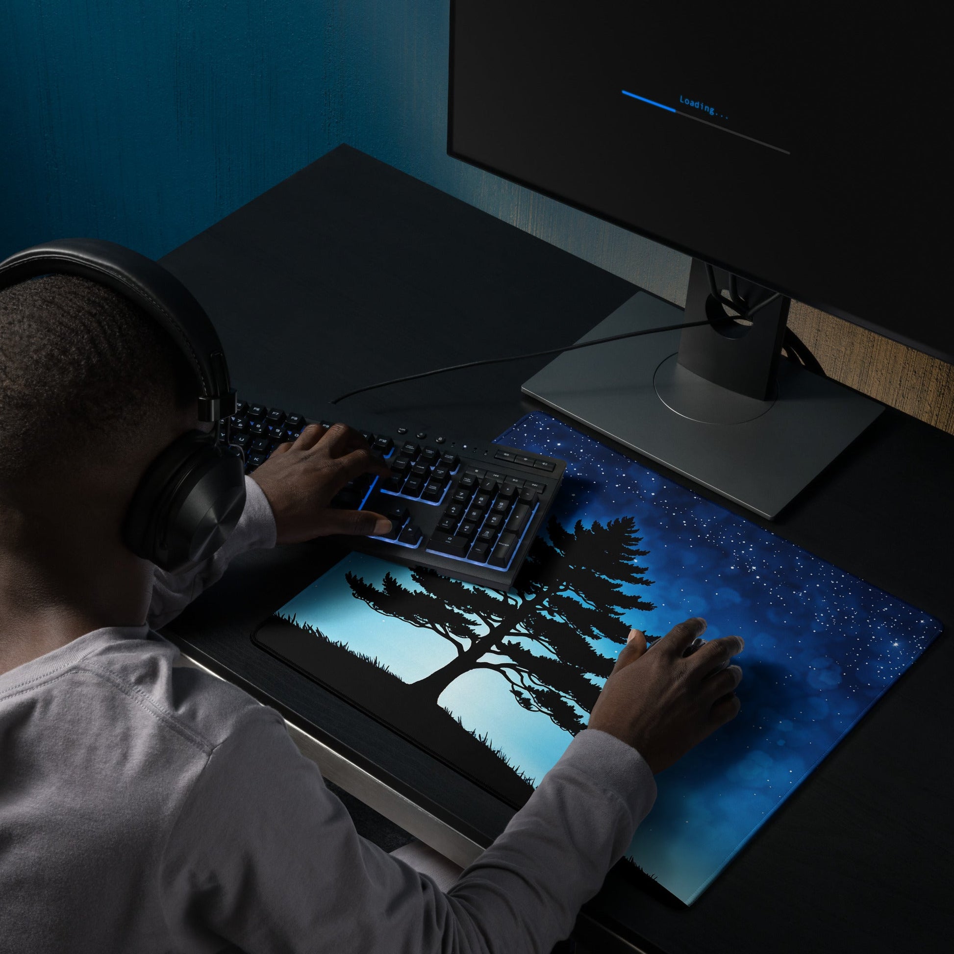 Tree In Night Sky Gaming Mouse Pad - Mouse Pads - Discovery Co.