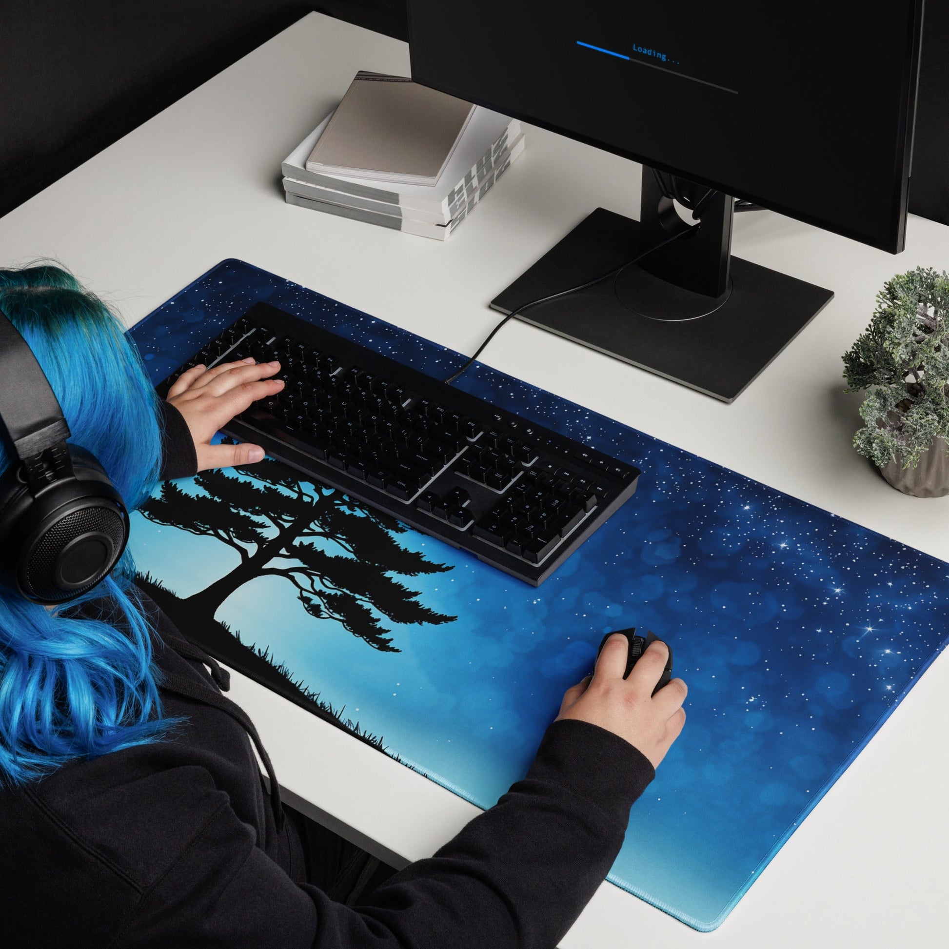 Tree In Night Sky Gaming Mouse Pad - Mouse Pads - Discovery Co.