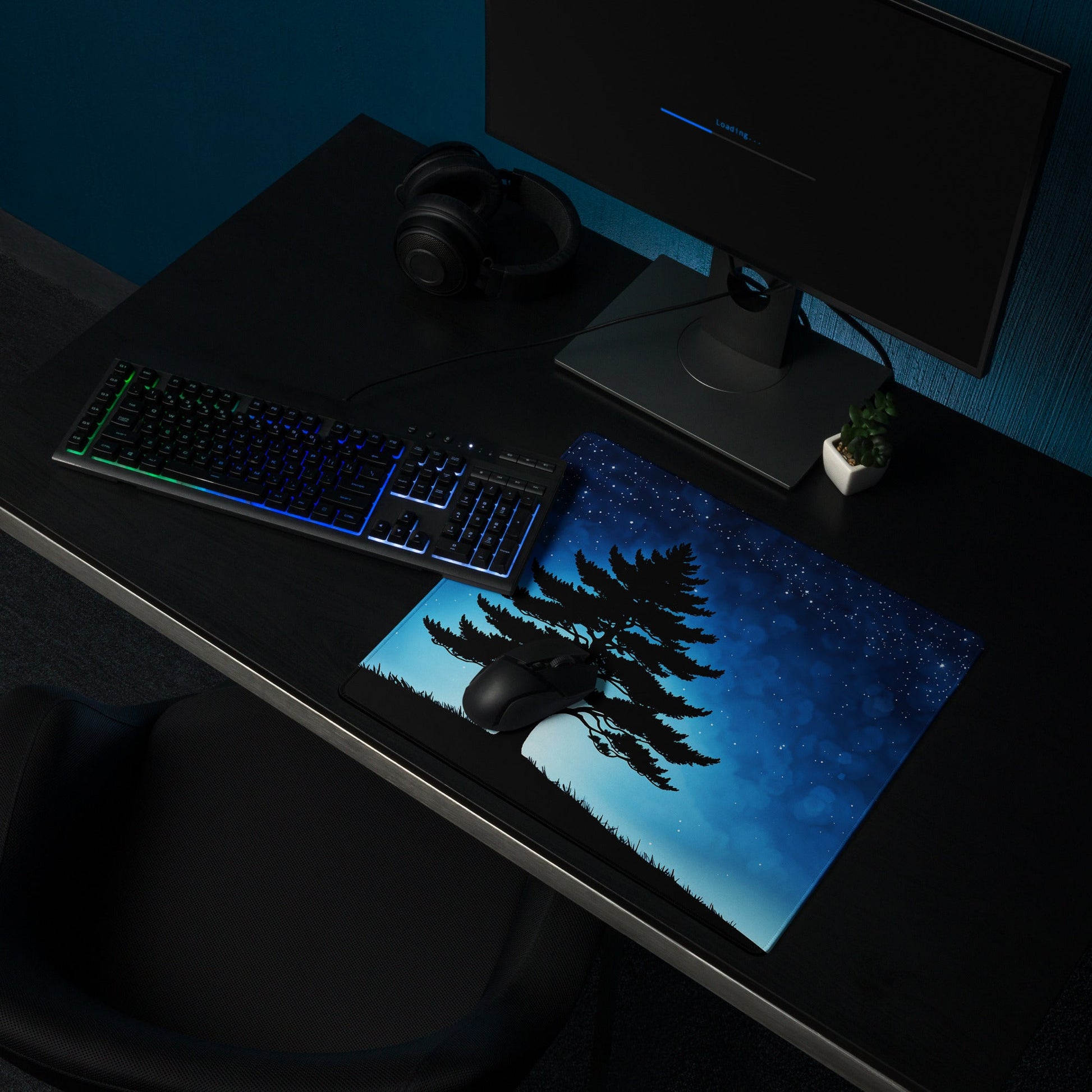 Tree In Night Sky Gaming Mouse Pad - Mouse Pads - Discovery Co.