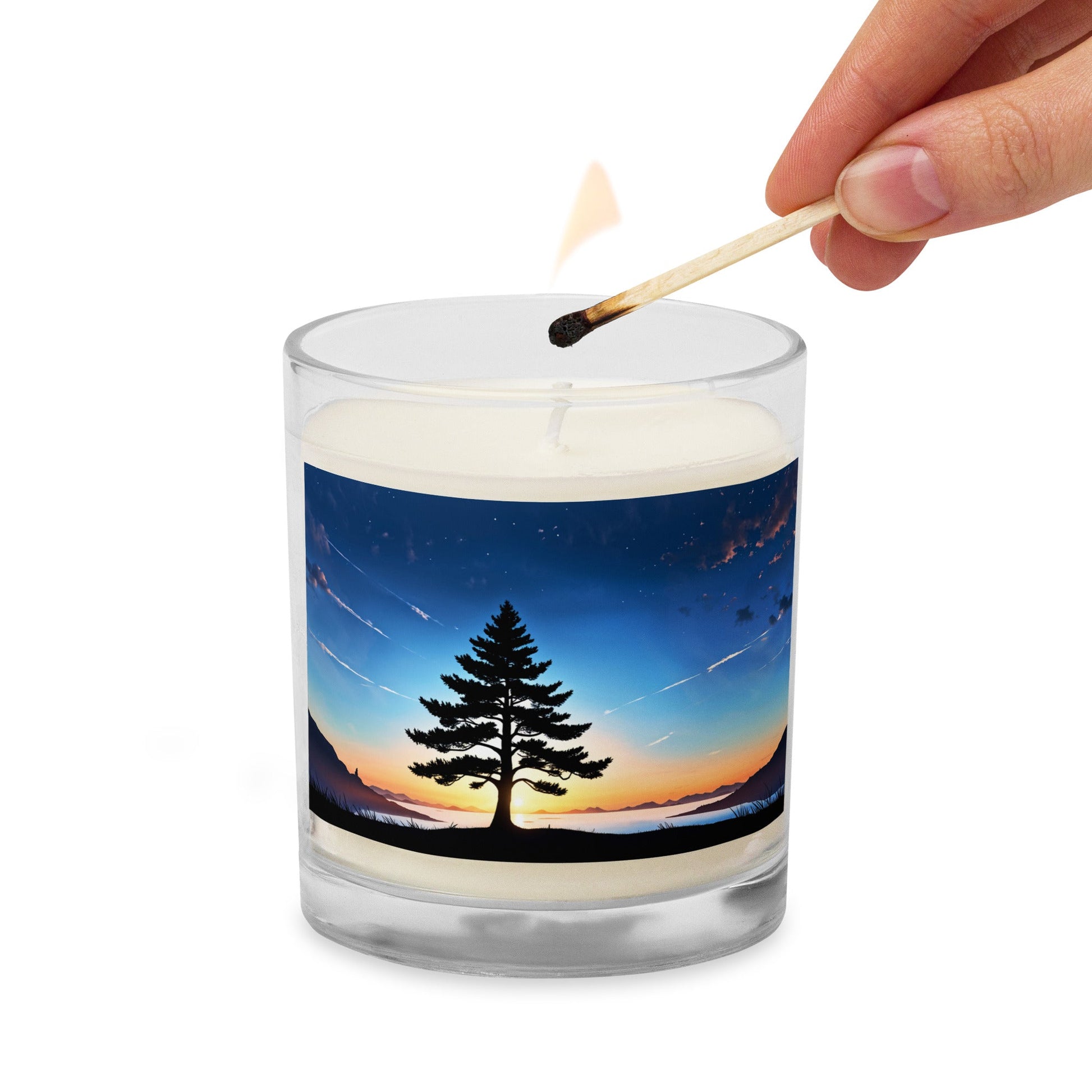 Tree In Night Sky II Glass Jar Soy Wax Candle - Candles - Discovery Co.