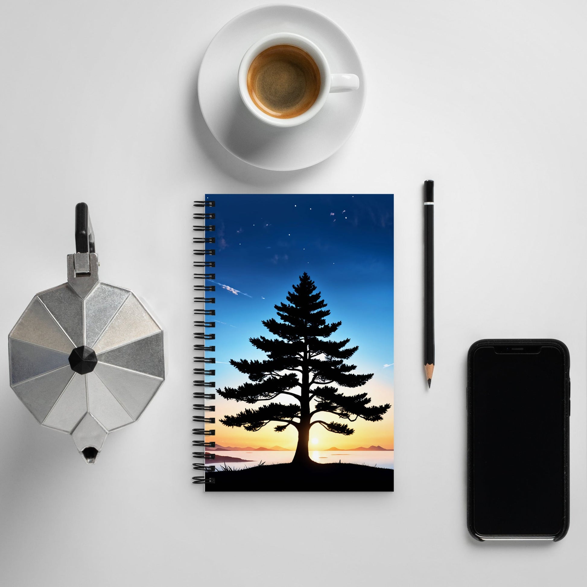 Tree In Night Sky II Spiral Notebook - Spiral Notebooks - Discovery Co.