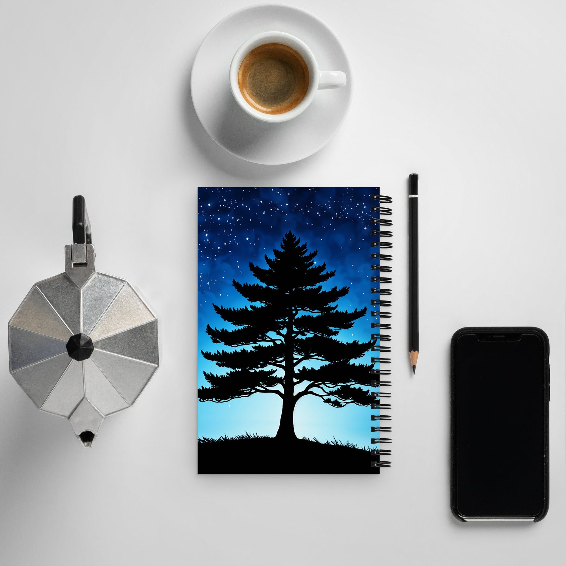 Tree In Night Sky Spiral Notebook - Spiral Notebooks - Discovery Co.