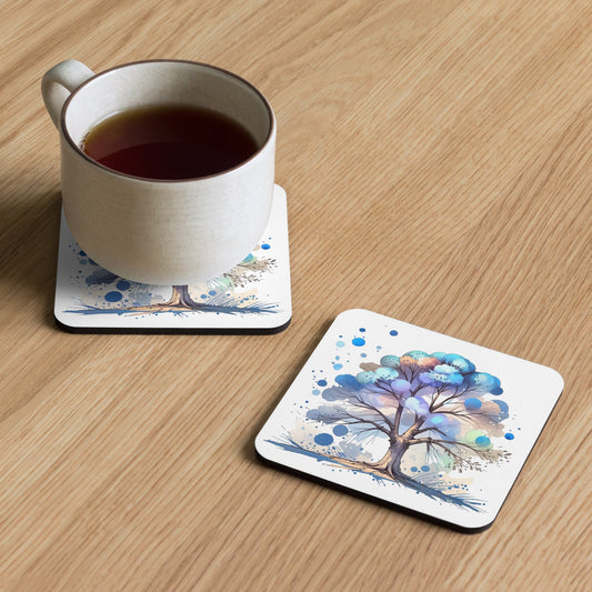 Tree Watercolor Art Cork - Back Coaster - Coasters - Discovery Co.