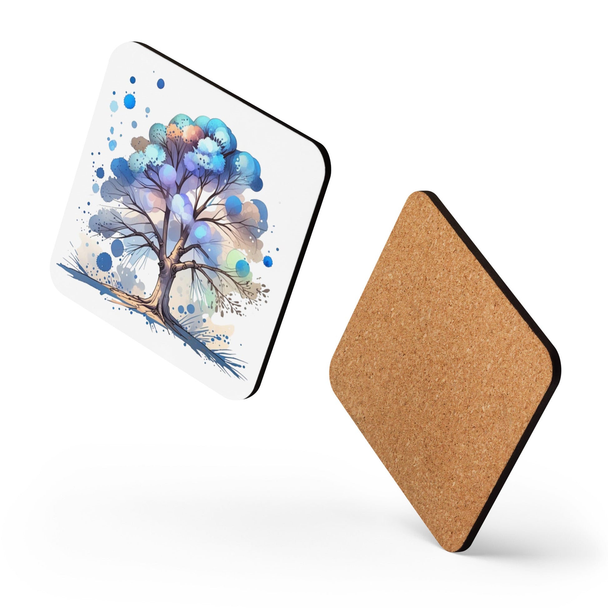 Tree Watercolor Art Cork - Back Coaster - Coasters - Discovery Co.