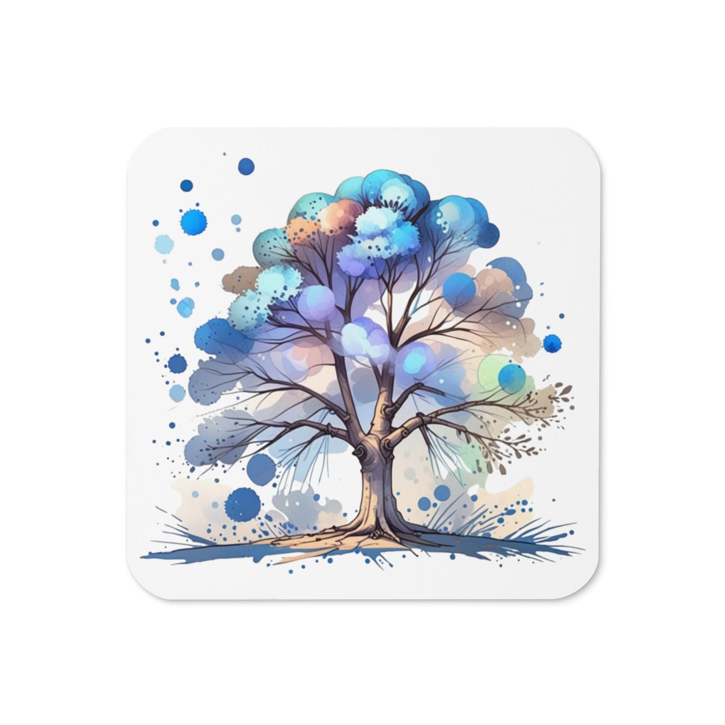 Tree Watercolor Art Cork - Back Coaster - Coasters - Discovery Co.