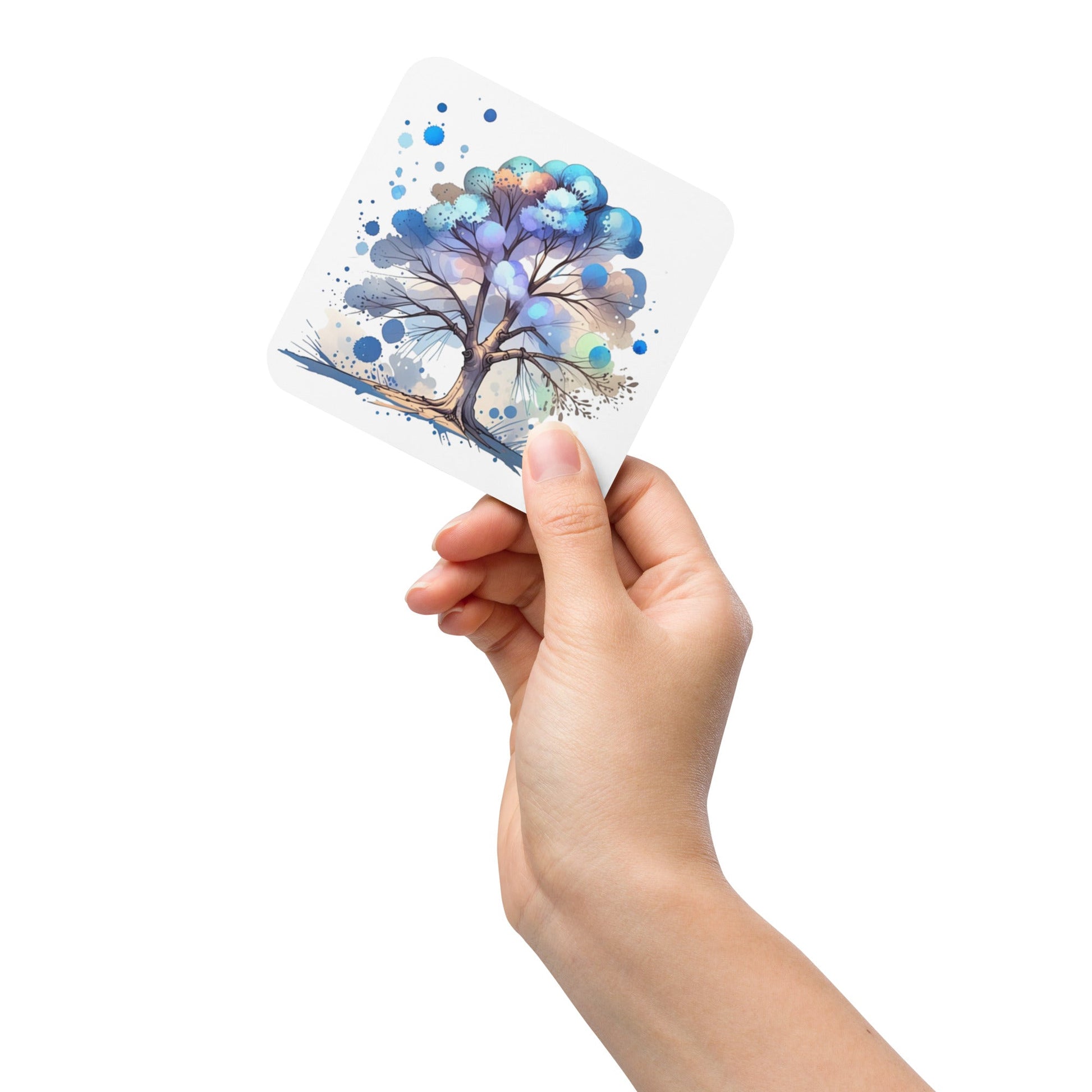 Tree Watercolor Art Cork - Back Coaster - Coasters - Discovery Co.