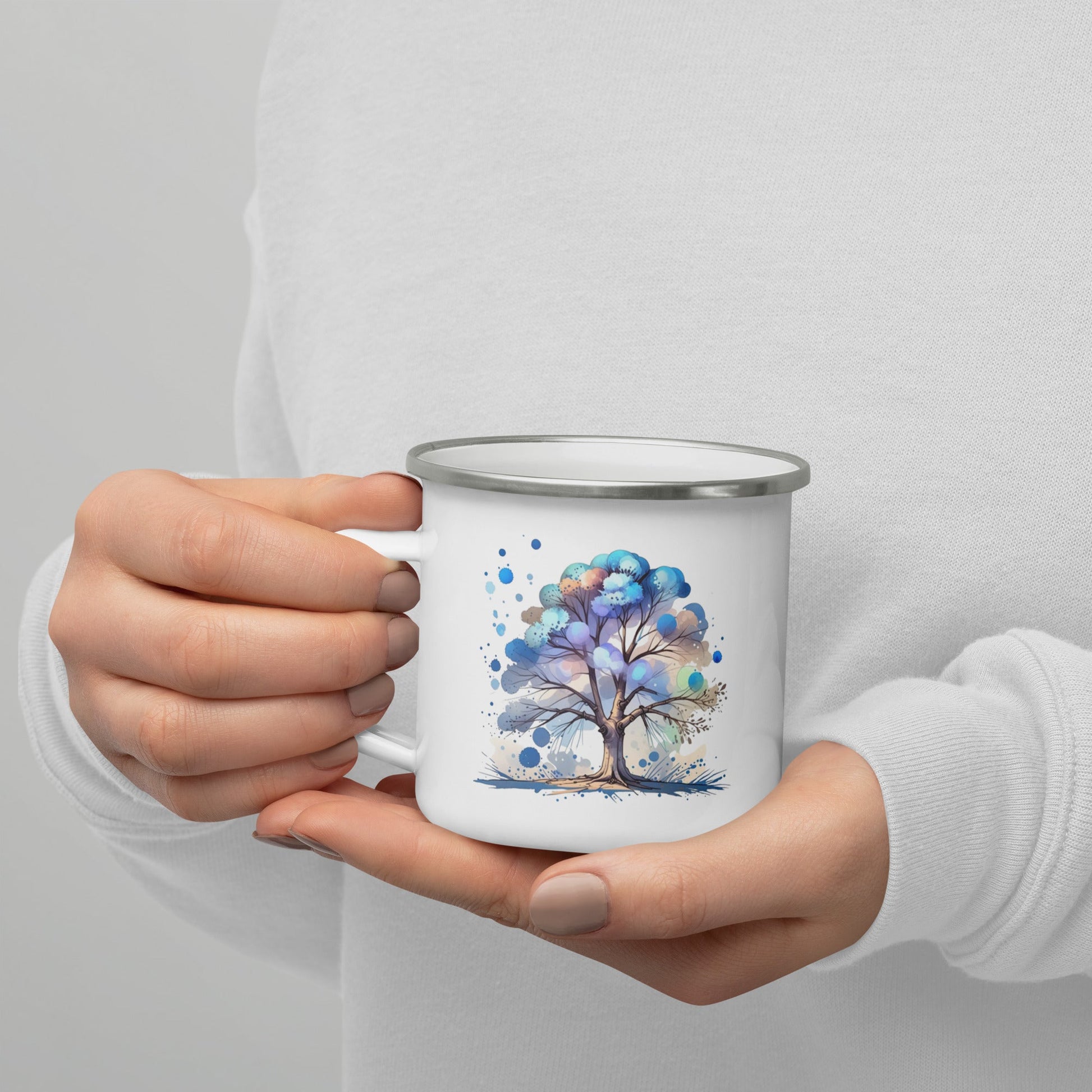 Tree Watercolor Art Enamel Mug - Mugs - Discovery Co.